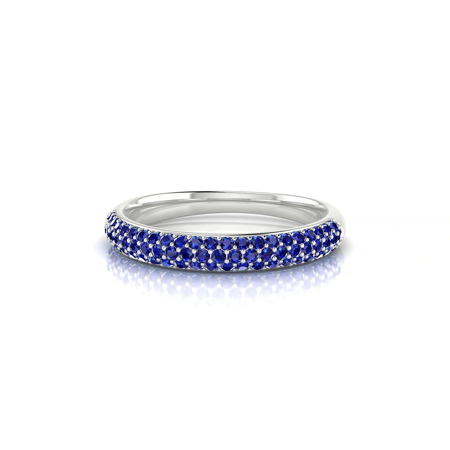 Dawn | 18k White Gold 1.1 mm Round Sapphire Ring