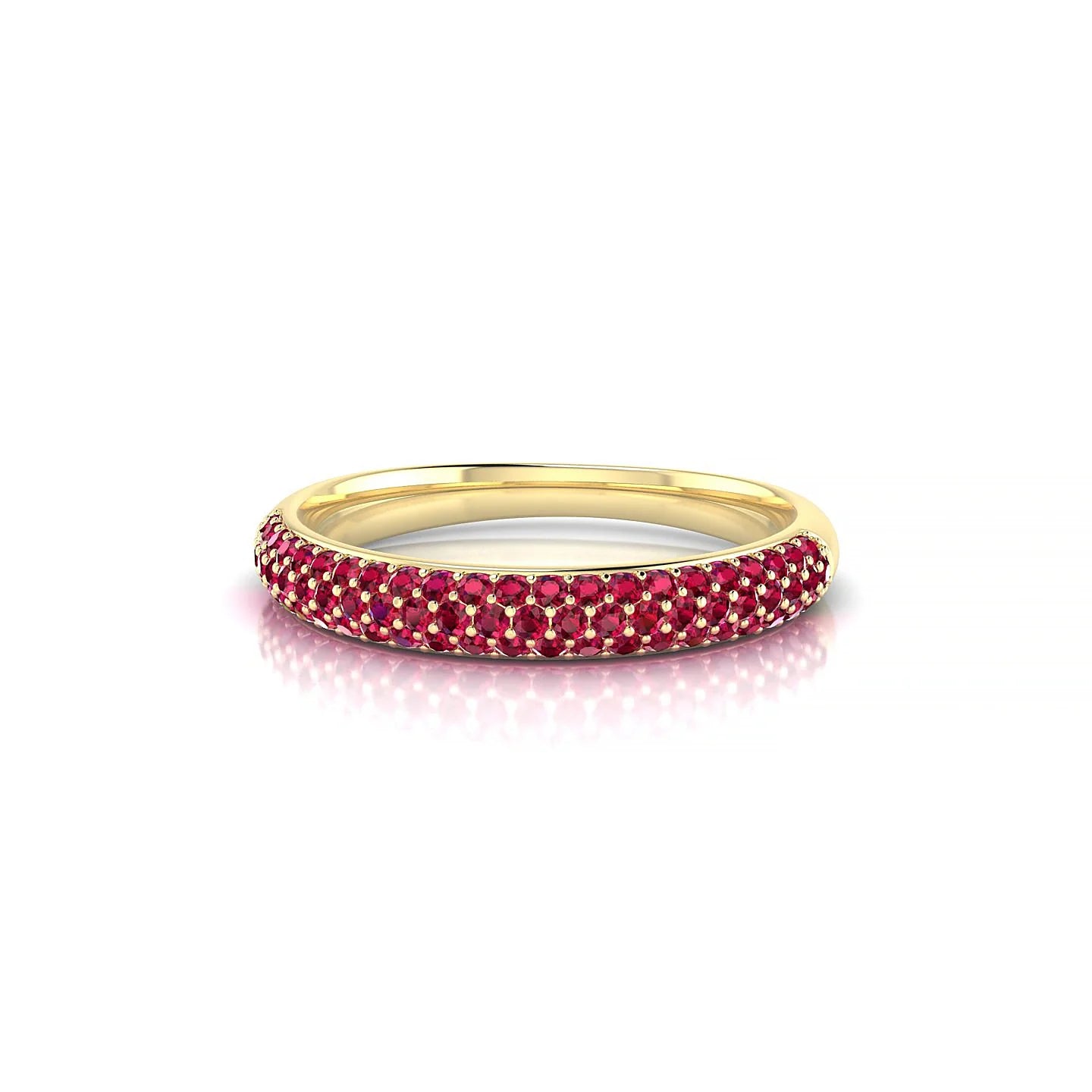 Dawn | 18k Yellow Gold 1.1 mm Round Ruby Ring