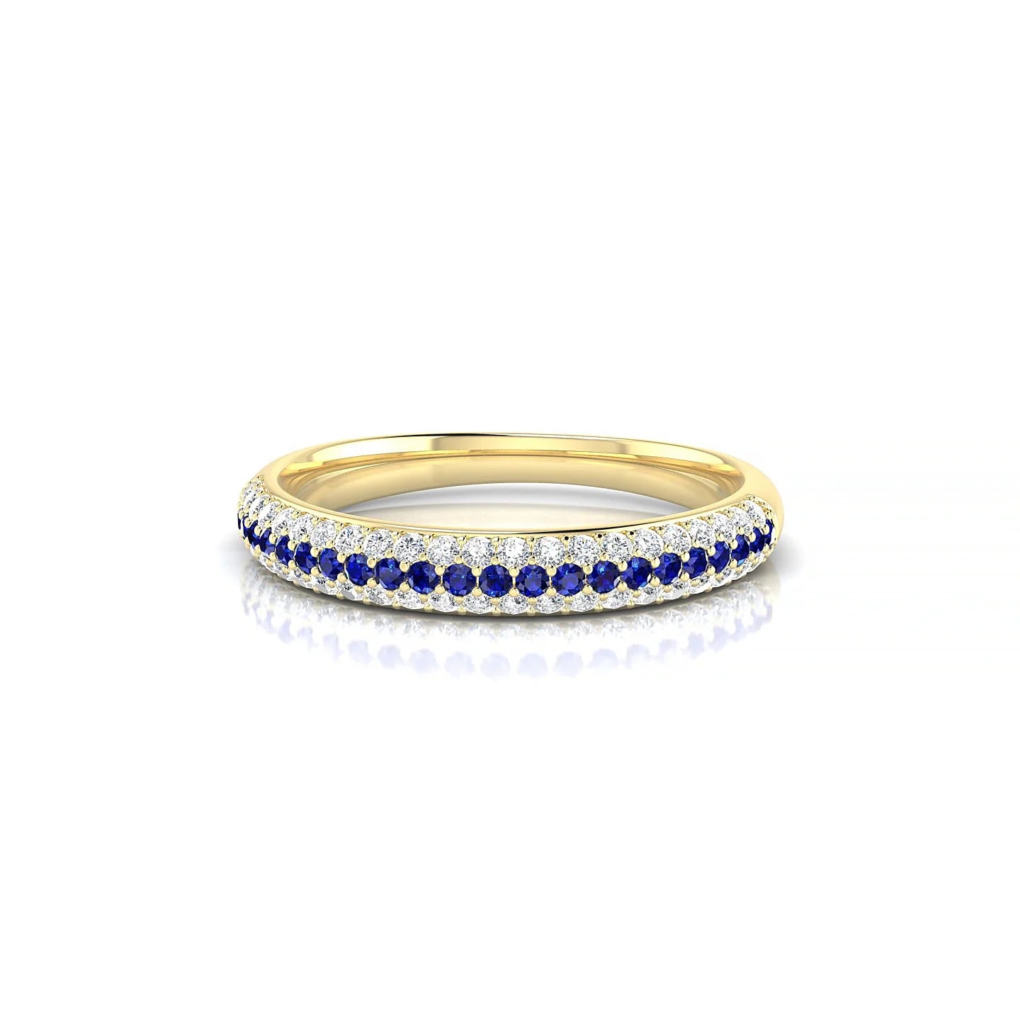 Dawn | 18k Yellow Gold 1.1 mm Round Sapphire & Diamond Ring