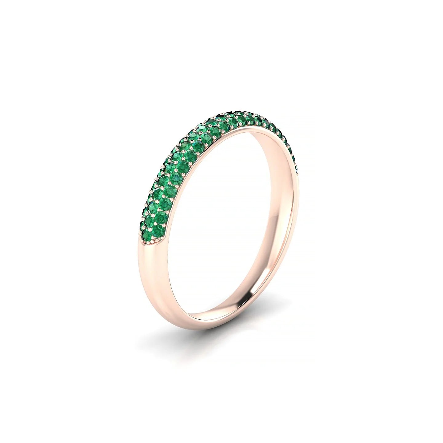 Dawn | 18k Rose Gold 1.1 mm Round Emerald Ring