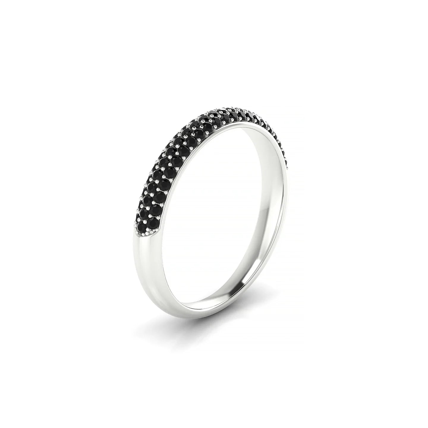 Dawn | 18k White Gold 1.1 mm Round Black Diamond Ring