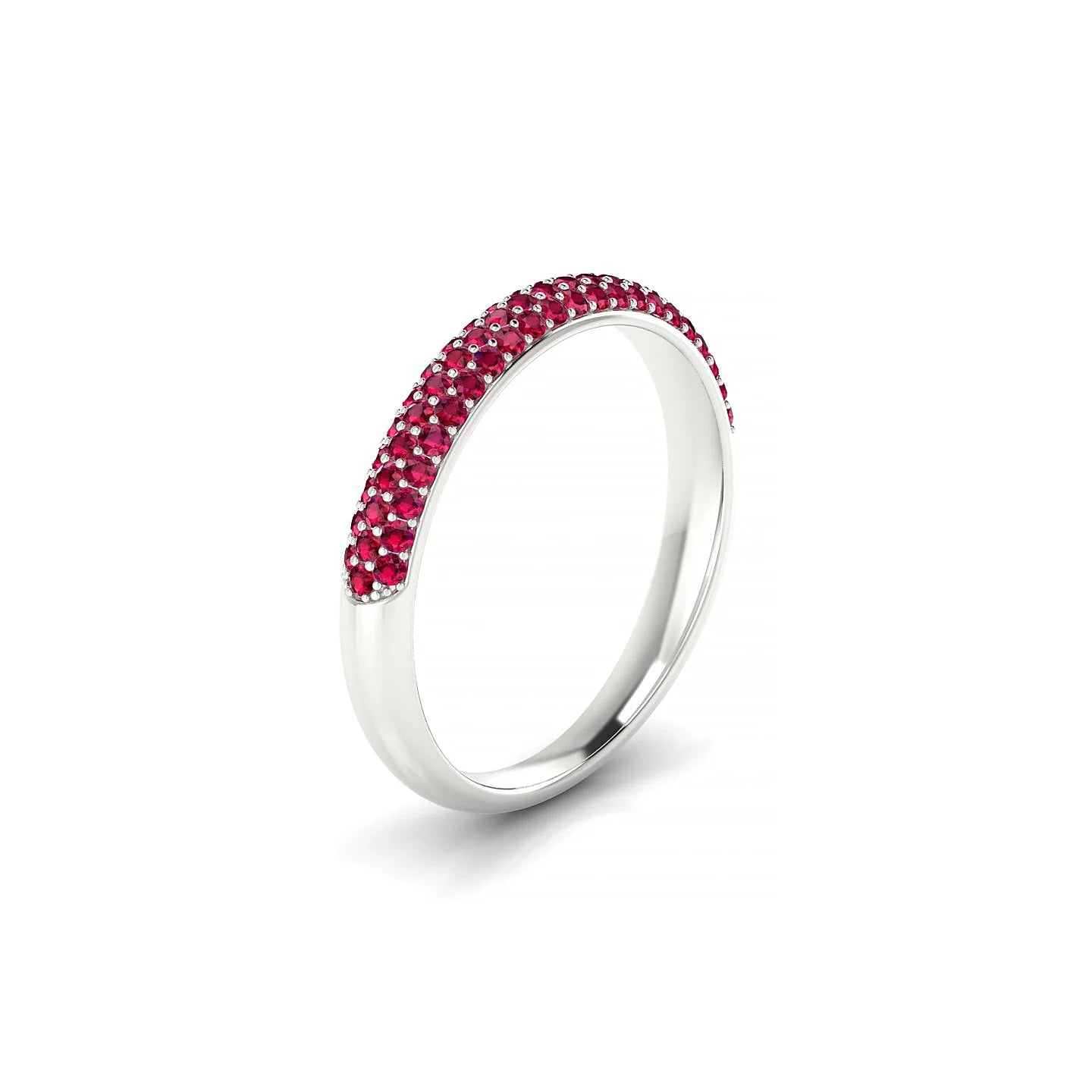 Dawn | 18k White Gold 1.1 mm Round Ruby Ring