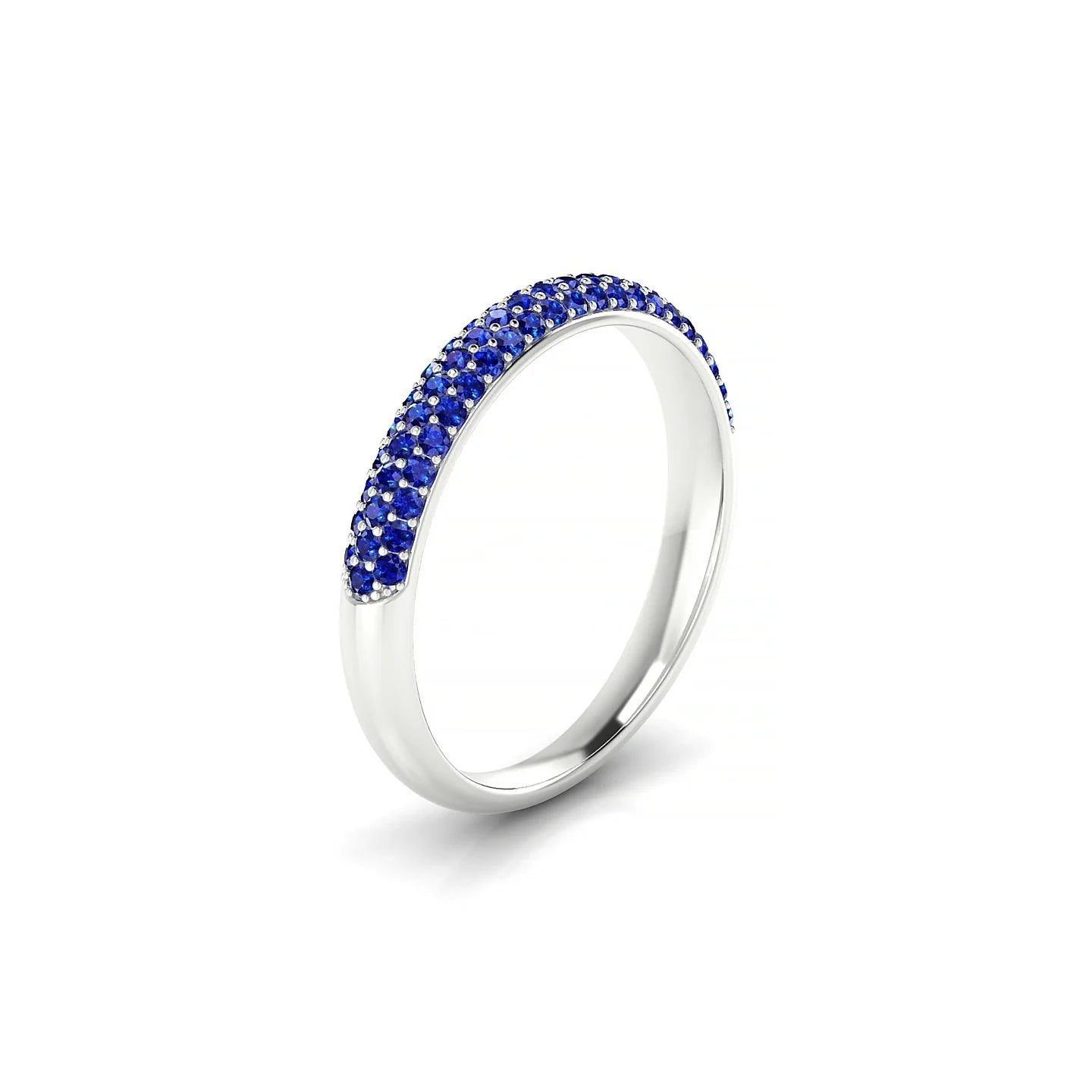 Dawn | 18k White Gold 1.1 mm Round Sapphire Ring