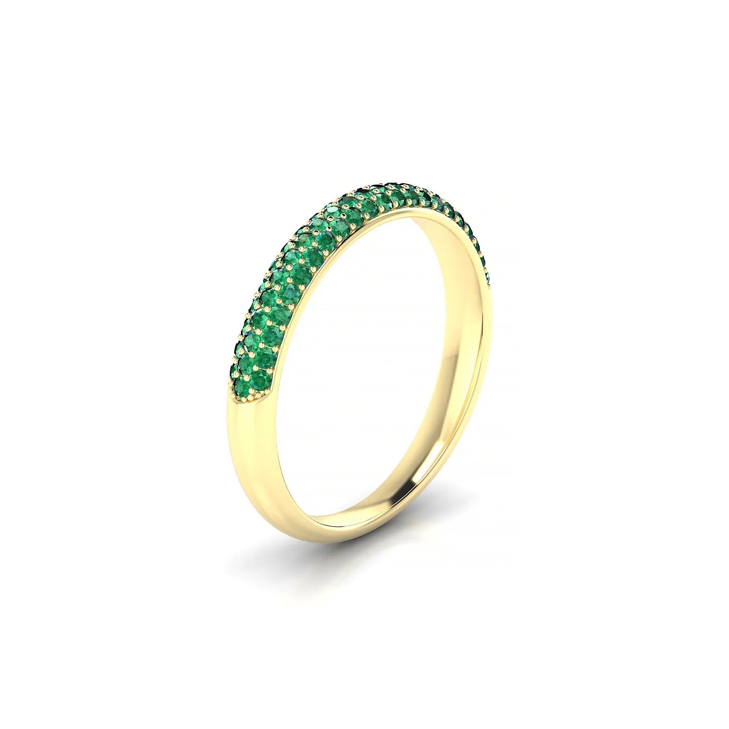 Dawn | 18k Yellow Gold 1.1 mm Round Emerald Ring