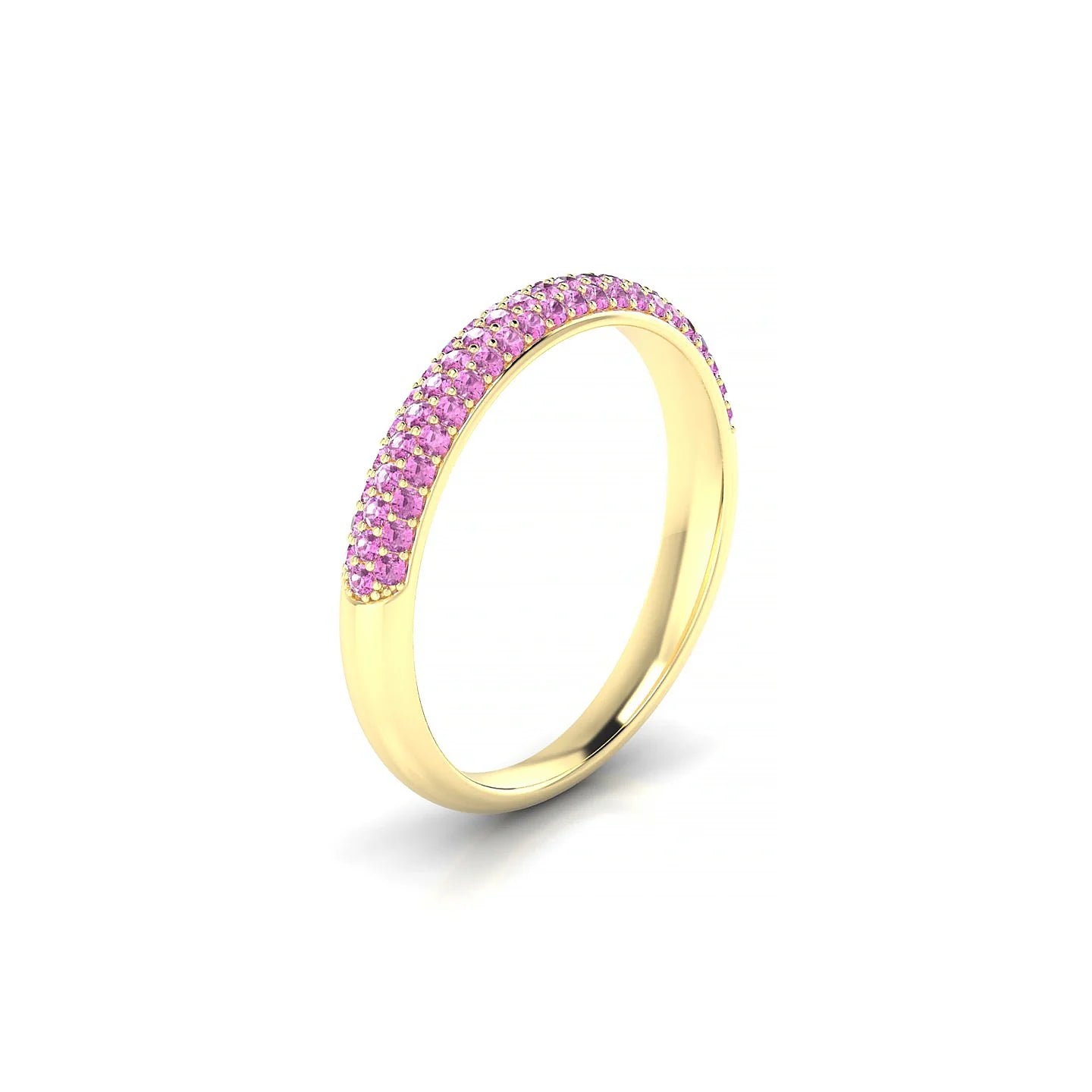 Dawn | 18k Yellow Gold 1.1 mm Round Pink Sapphire Ring
