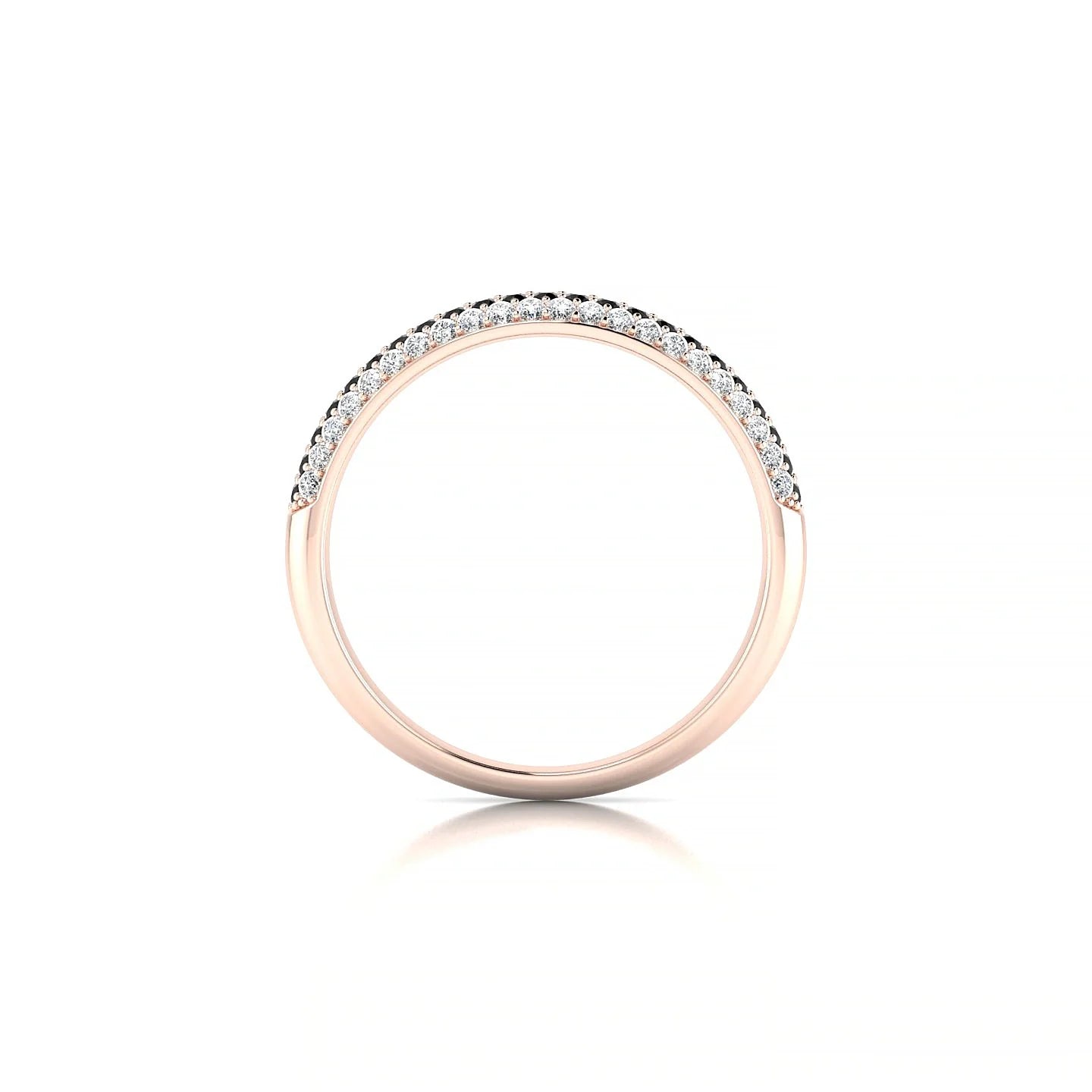 Dawn | 18k Rose Gold 1.1 mm Round Black Diamond & Diamond Ring