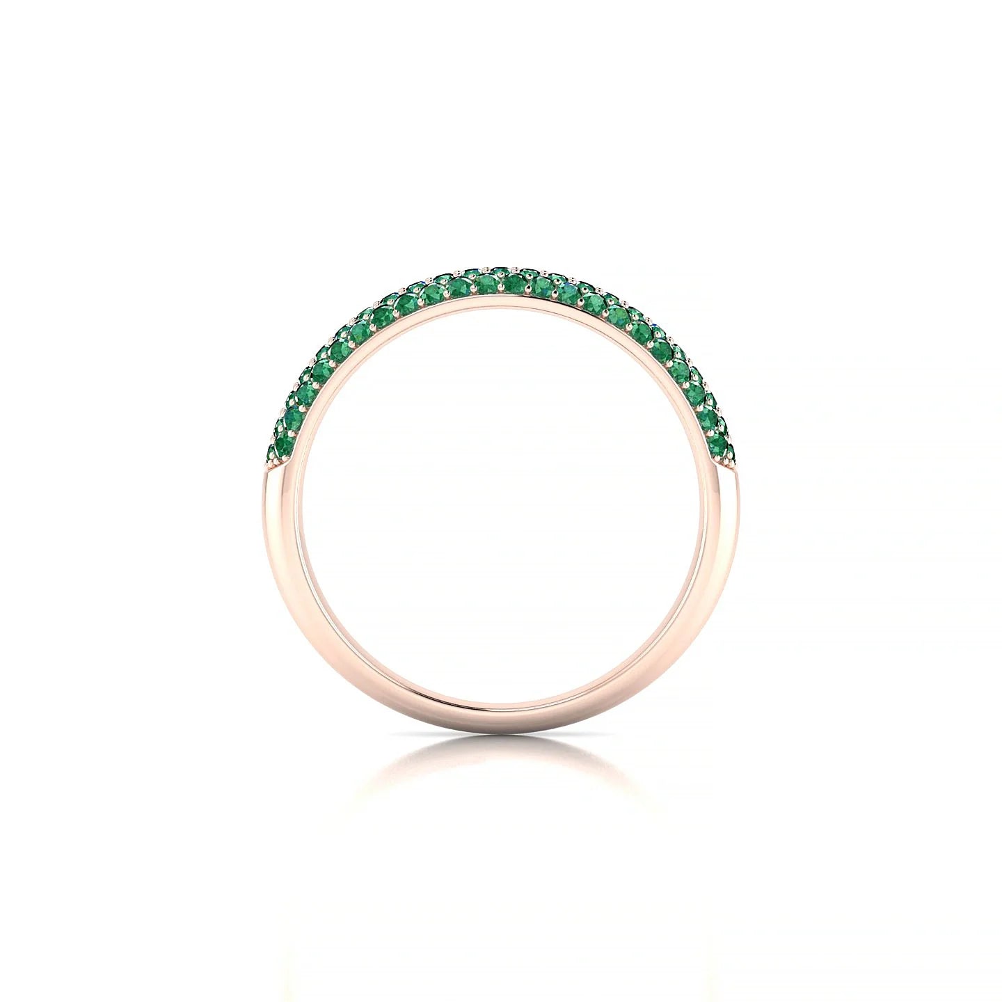 Dawn | 18k Rose Gold 1.1 mm Round Emerald Ring