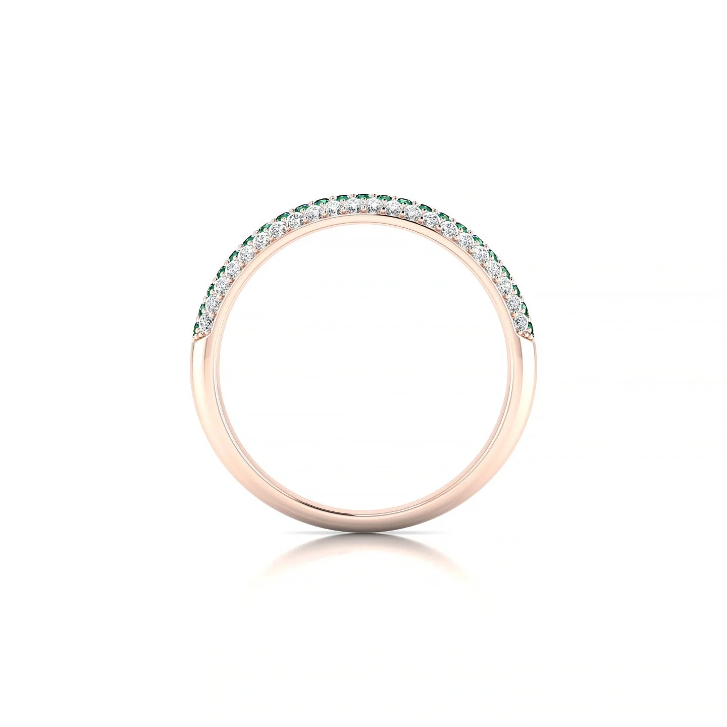 Dawn | 18k Rose Gold 1.1 mm Round Emerald & Diamond Ring