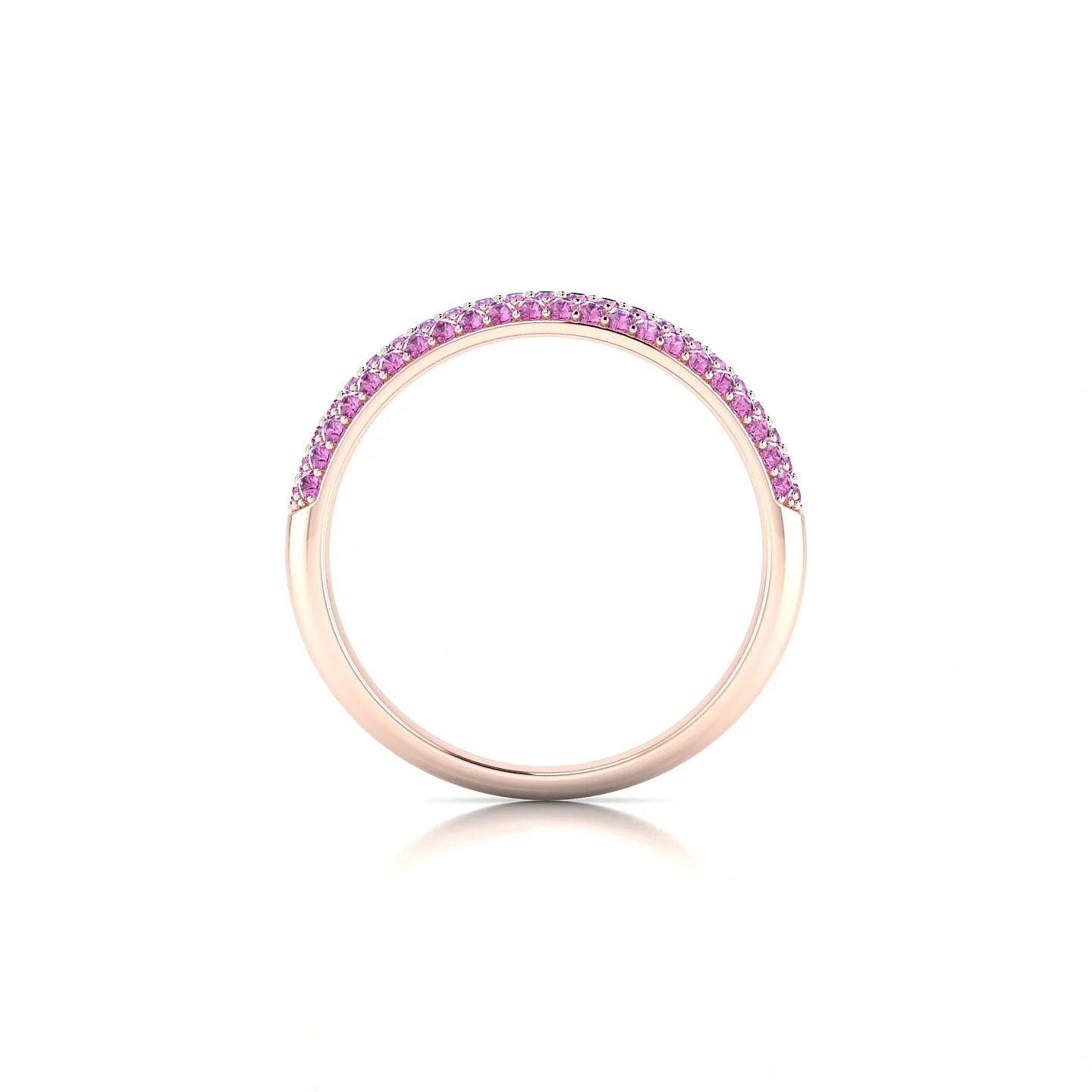 Dawn | 18k Rose Gold 1.1 mm Round Pink Sapphire Ring