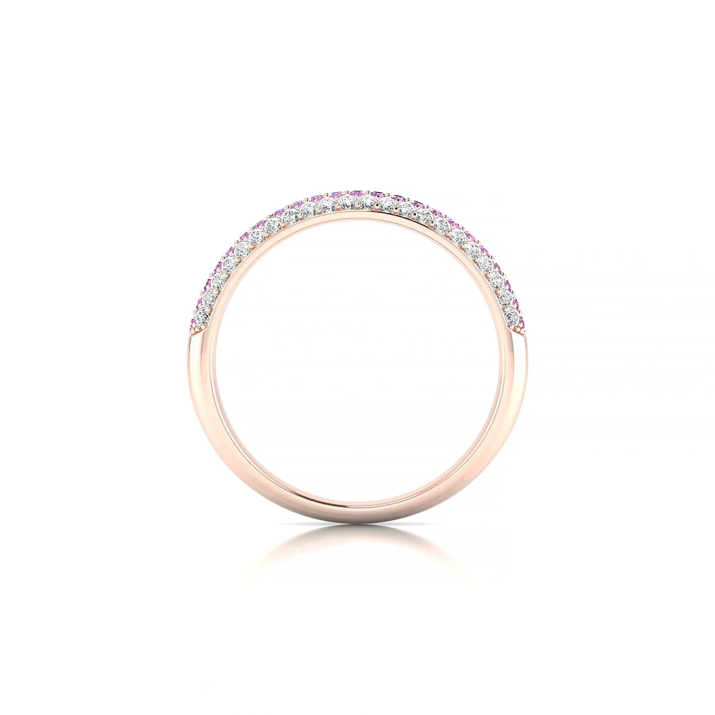 Dawn | 18k Rose Gold 1.1 mm Round Pink Sapphire & Diamond Ring