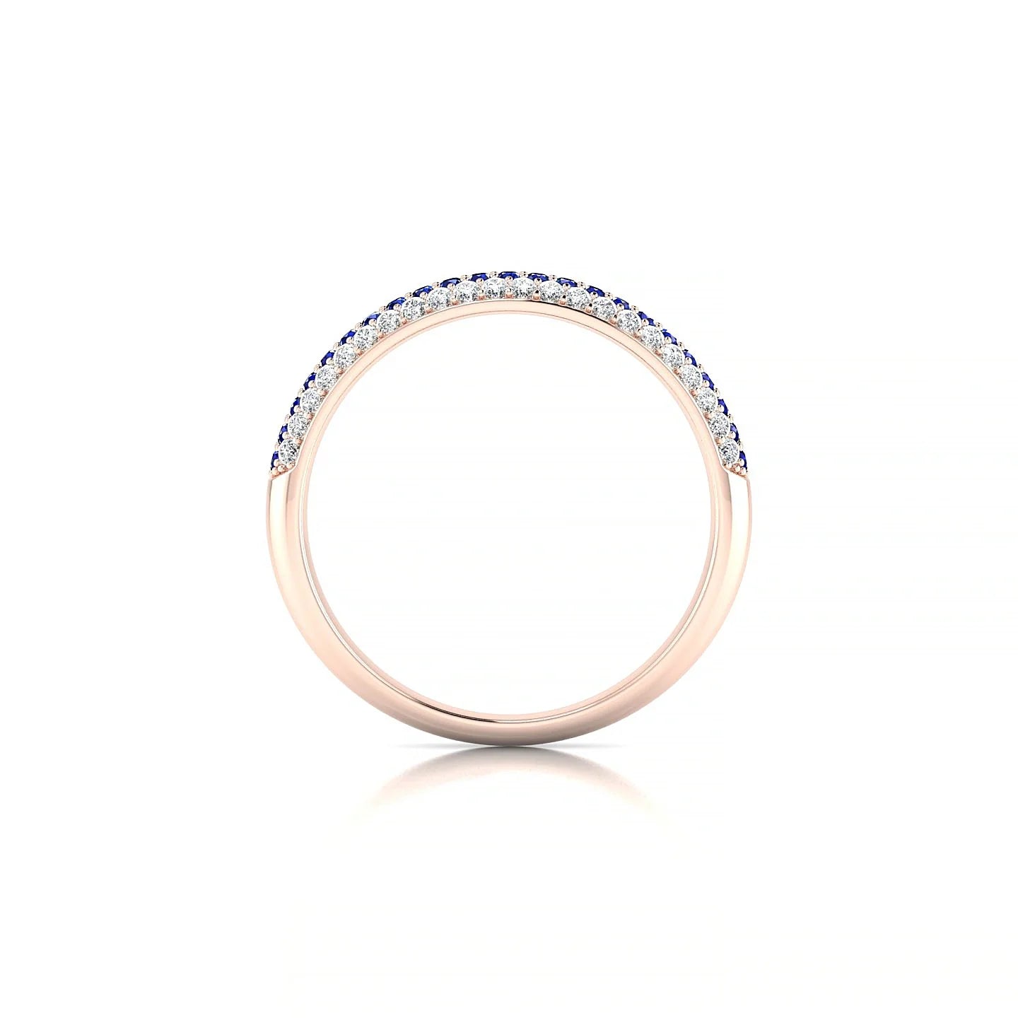 Dawn | 18k Rose Gold 1.1 mm Round Sapphire & Diamond Ring