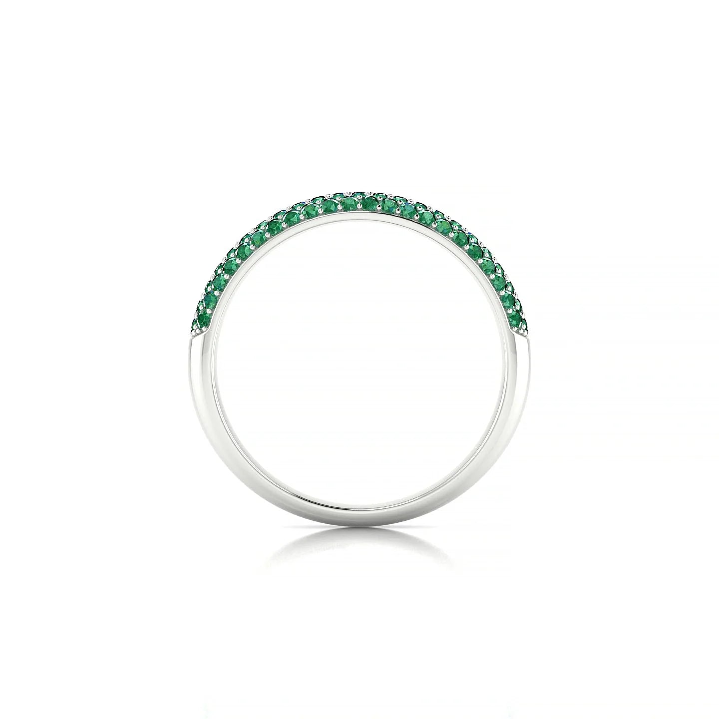 Dawn | 18k White Gold 1.1 mm Round Emerald Ring