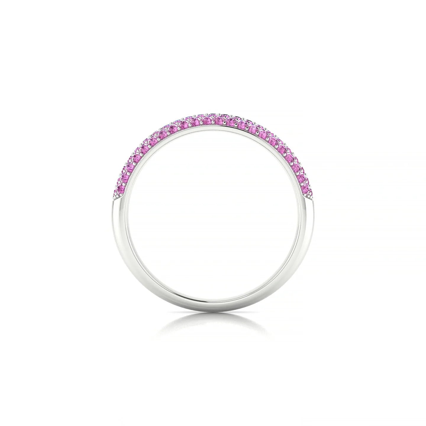 Dawn | 18k White Gold 1.1 mm Round Pink Sapphire Ring