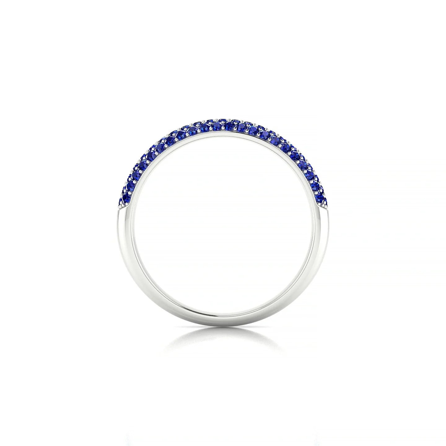 Dawn | 18k White Gold 1.1 mm Round Sapphire Ring