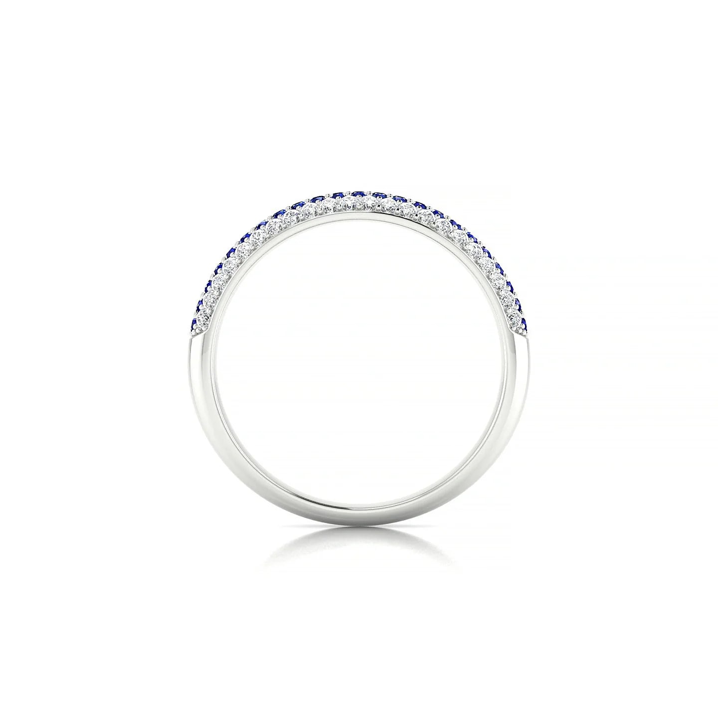 Dawn | 18k White Gold 1.1 mm Round Sapphire & Diamond Ring