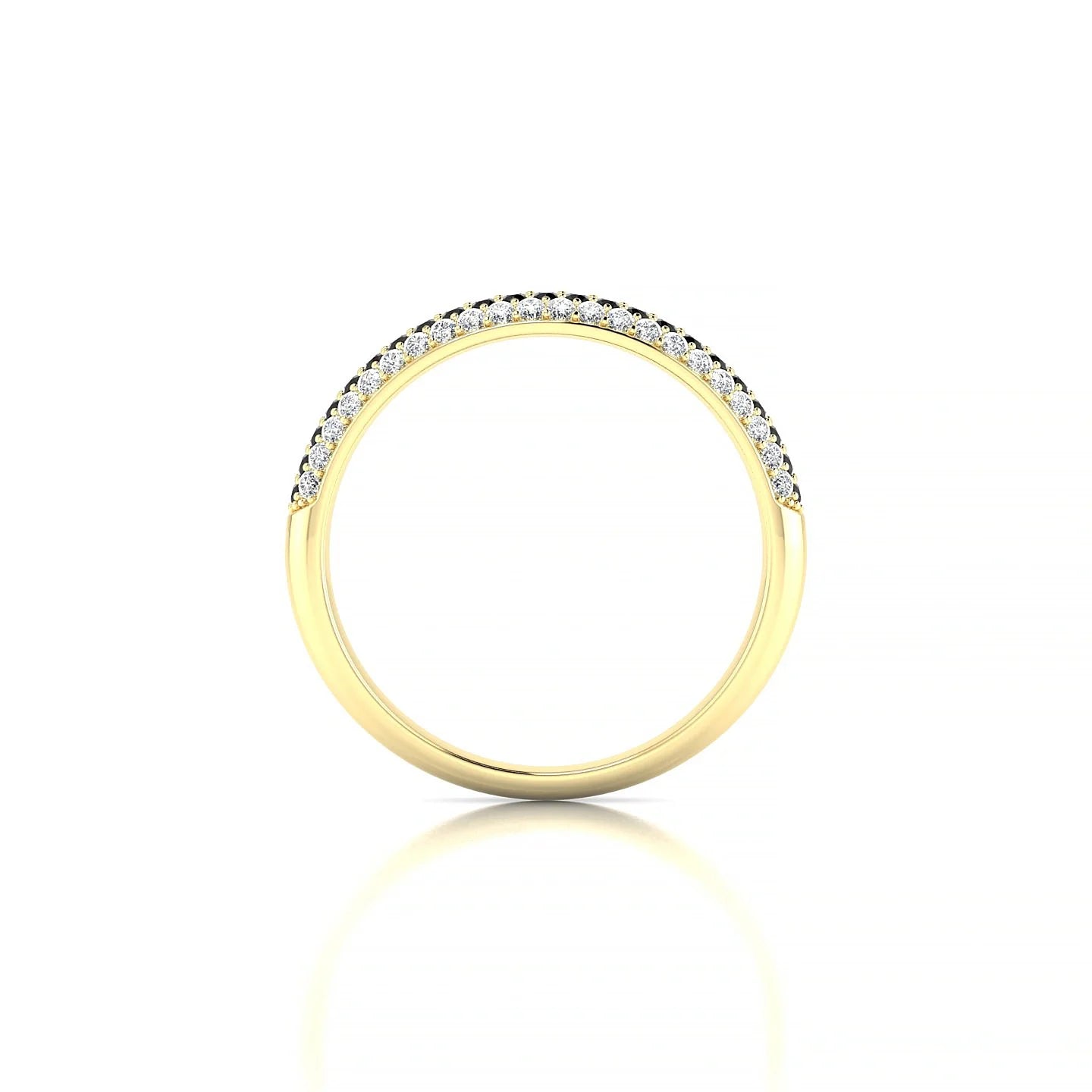 Dawn | 18k Yellow Gold 1.1 mm Round Black Diamond & Diamond Ring