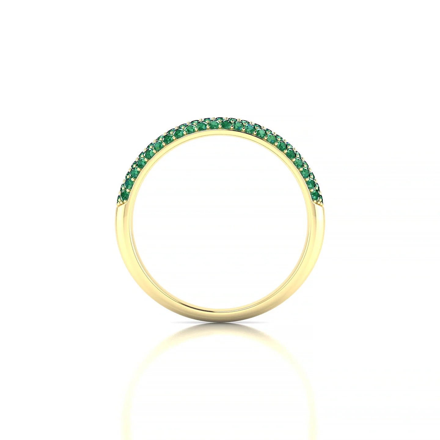 Dawn | 18k Yellow Gold 1.1 mm Round Emerald Ring