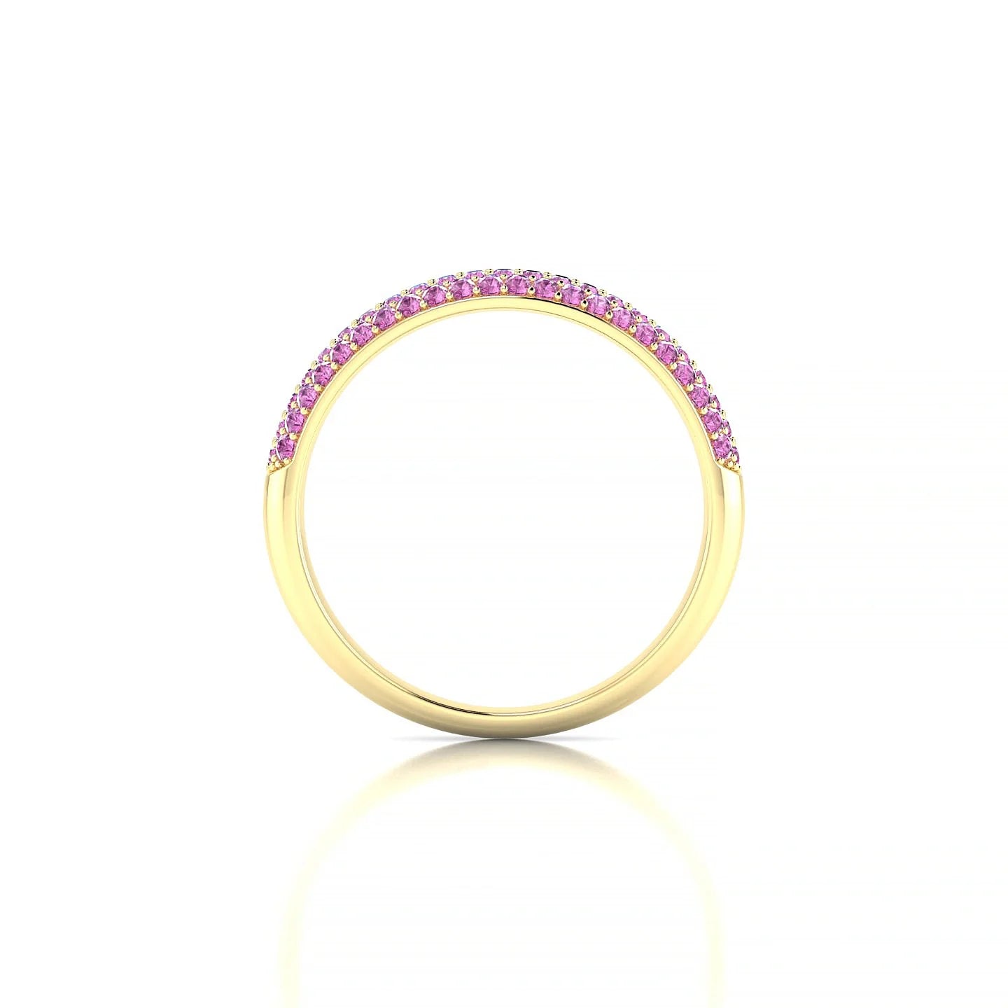 Dawn | 18k Yellow Gold 1.1 mm Round Pink Sapphire Ring