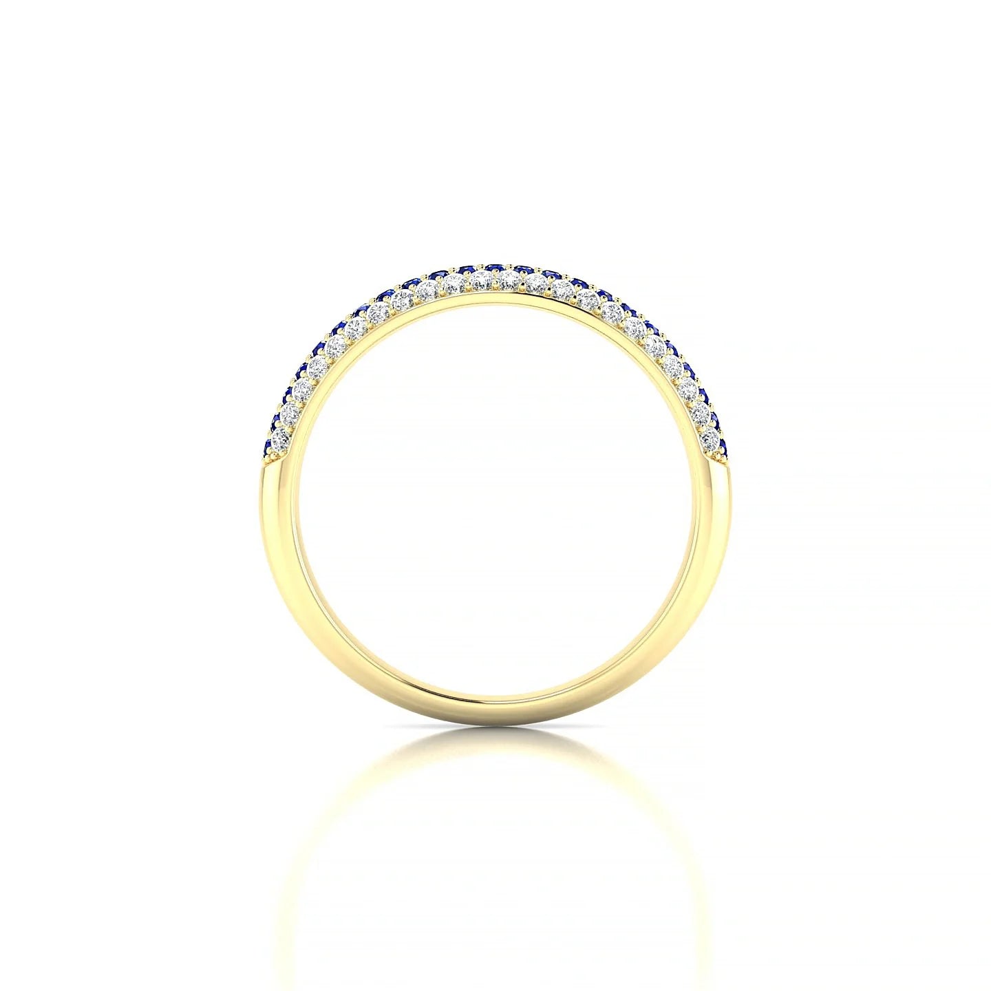 Dawn | 18k Yellow Gold 1.1 mm Round Sapphire & Diamond Ring