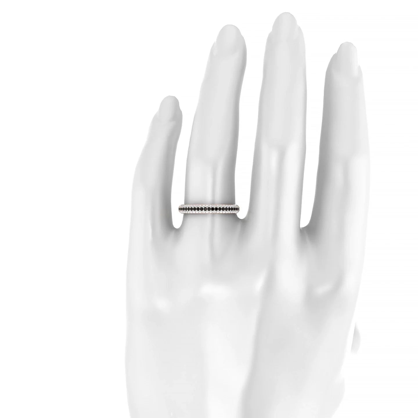 Dawn | 18k Rose Gold 1.1 mm Round Black Diamond & Diamond Ring