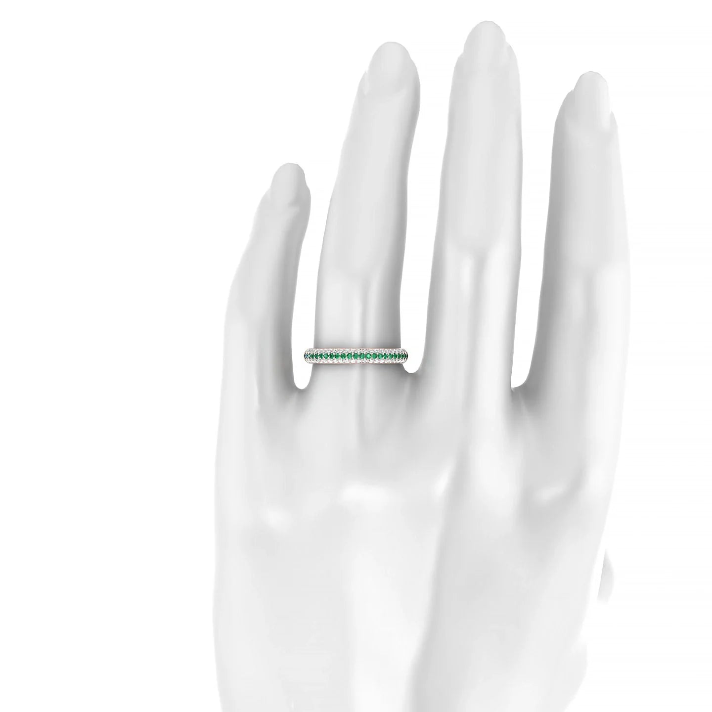 Dawn | 18k Rose Gold 1.1 mm Round Emerald & Diamond Ring