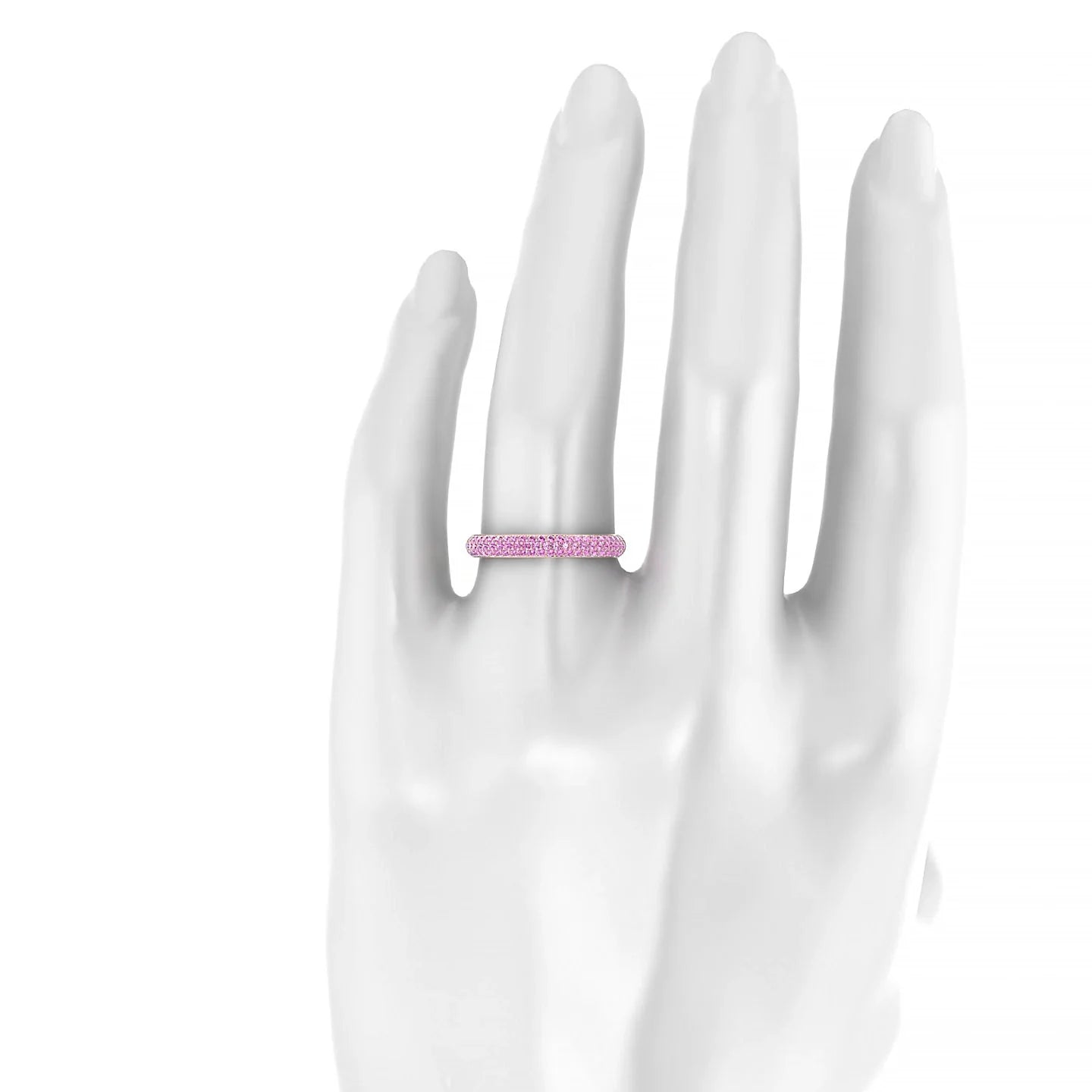 Dawn | 18k Rose Gold 1.1 mm Round Pink Sapphire Ring
