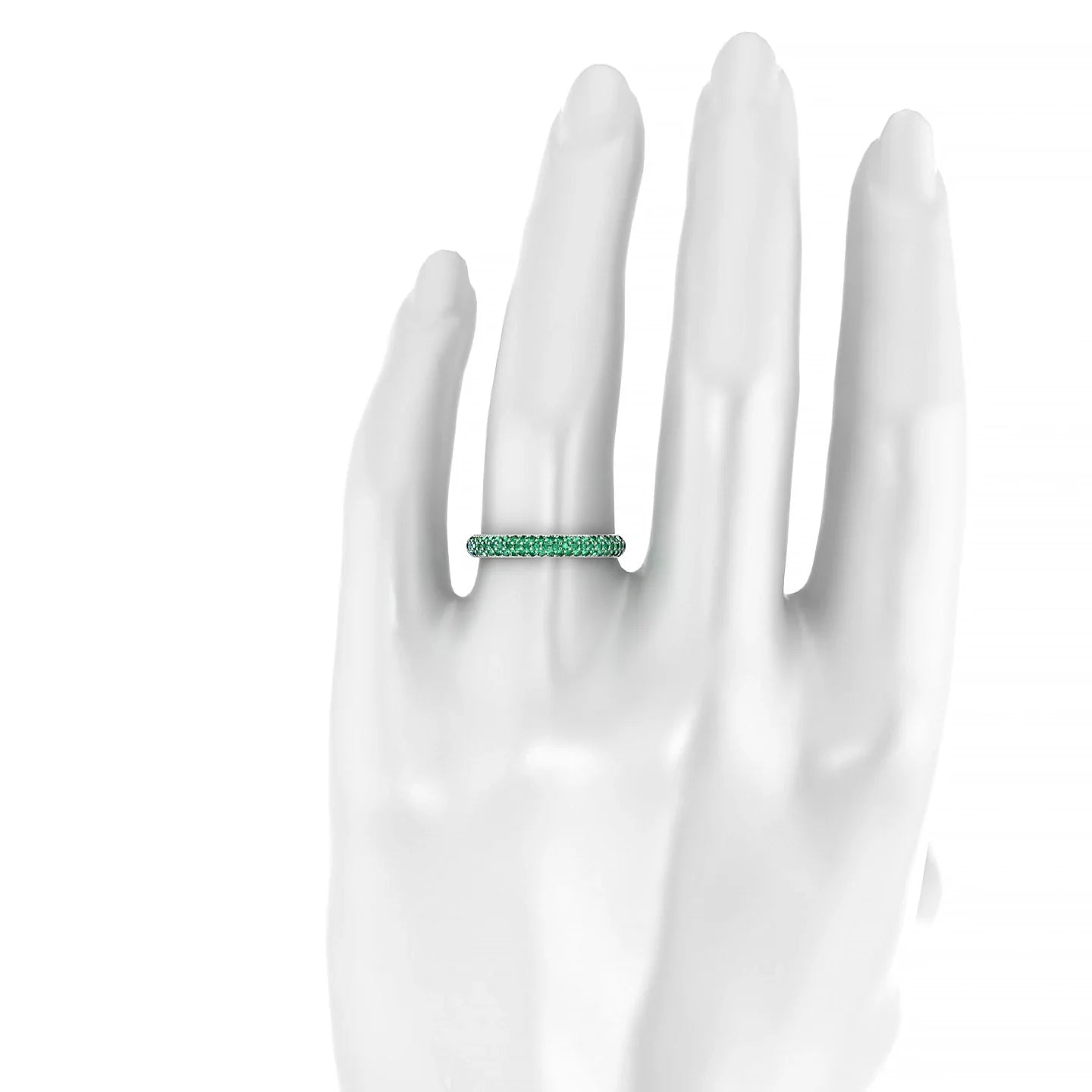 Dawn | 18k White Gold 1.1 mm Round Emerald Ring