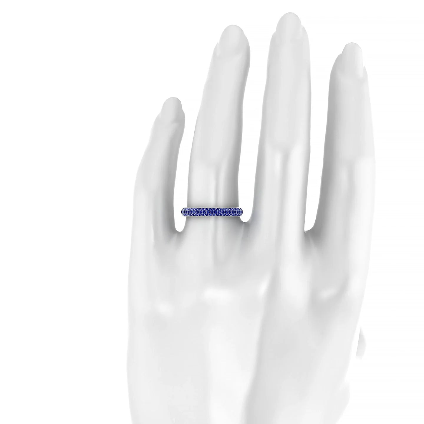 Dawn | 18k White Gold 1.1 mm Round Sapphire Ring