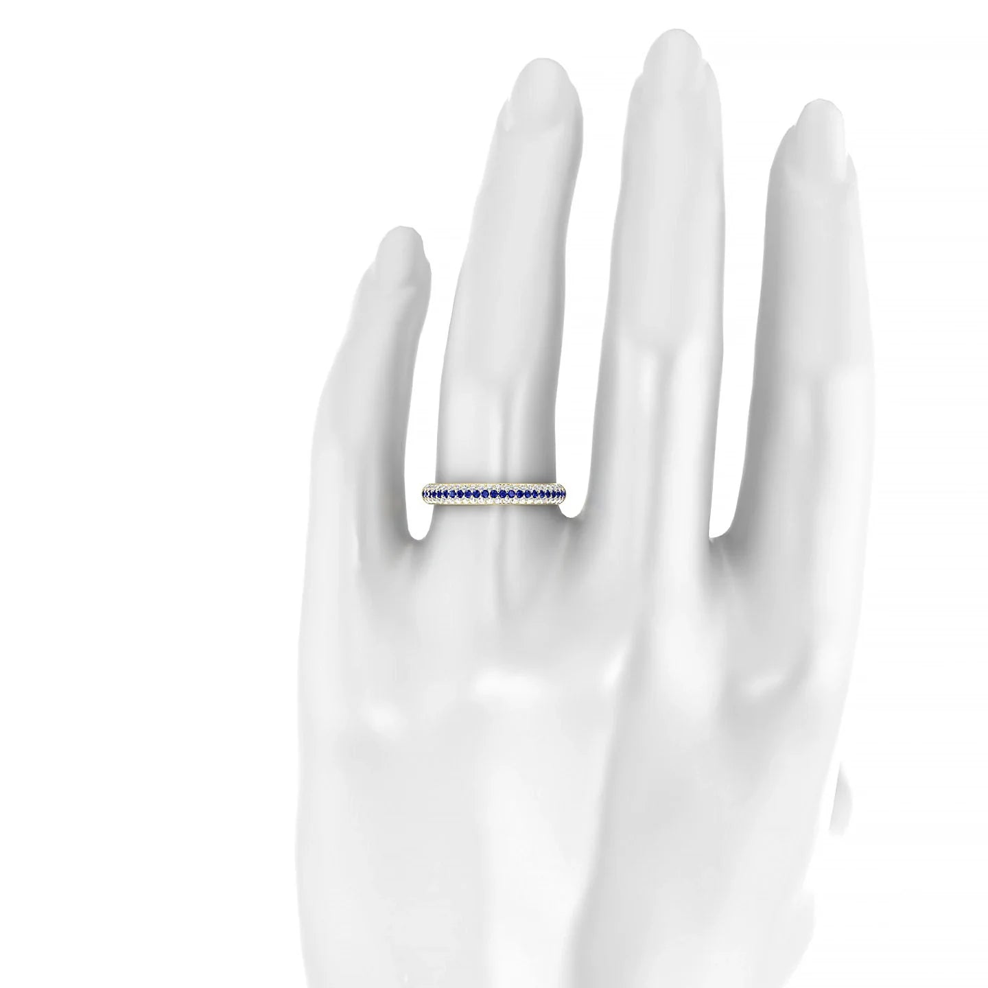 Dawn | 18k Yellow Gold 1.1 mm Round Sapphire & Diamond Ring