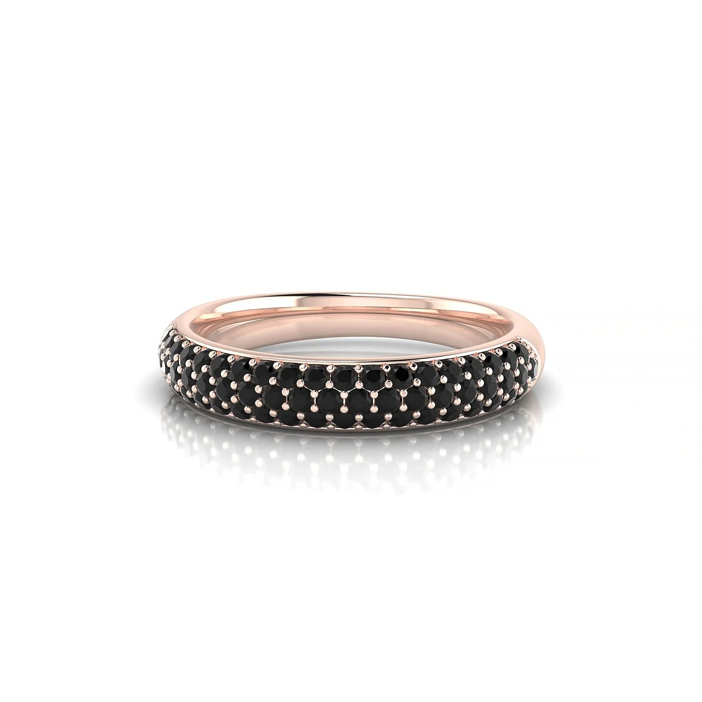 Dawn | 18k Rose Gold 1.3 mm Round Black Diamond Ring