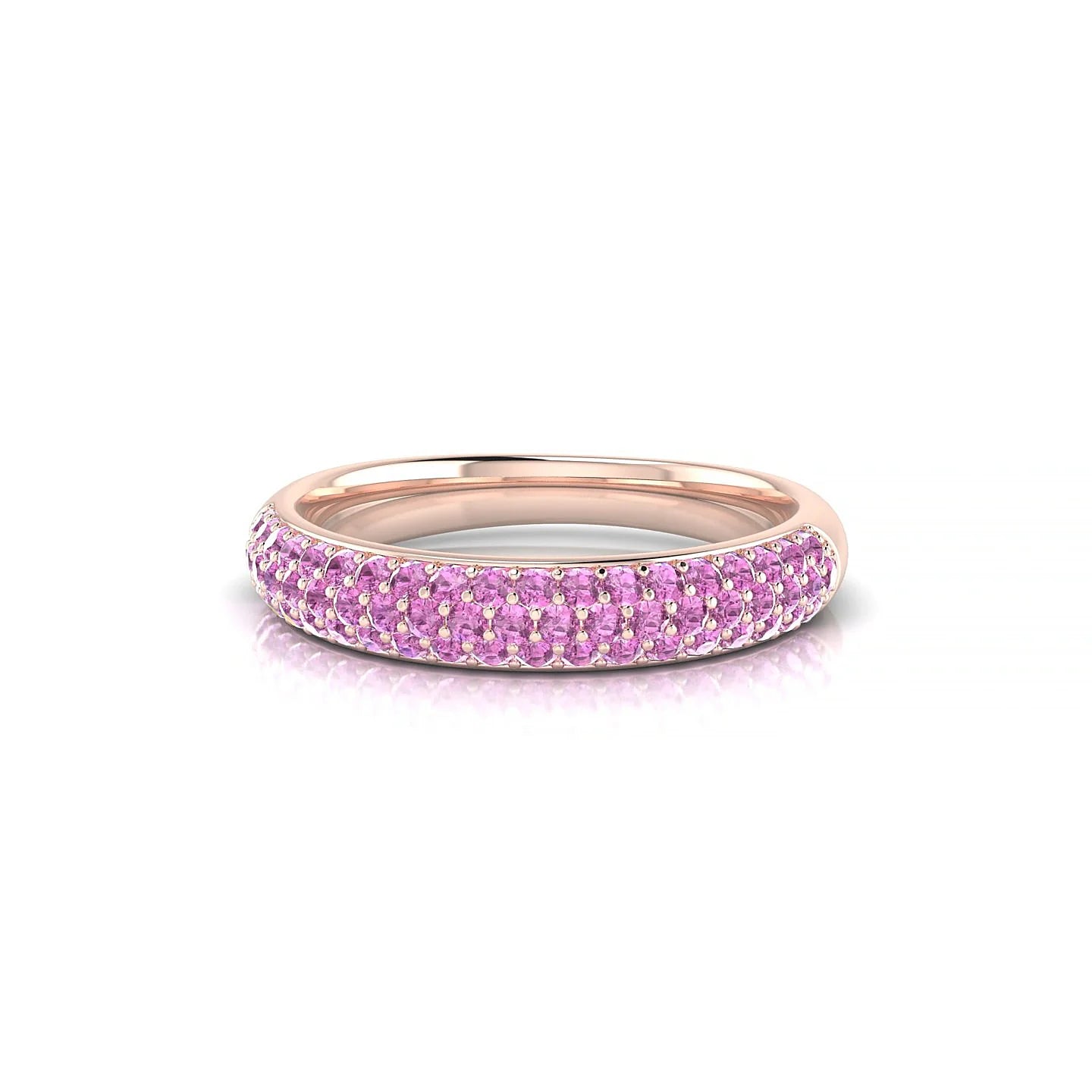 Dawn | 18k Rose Gold 1.3 mm Round Pink Sapphire Ring