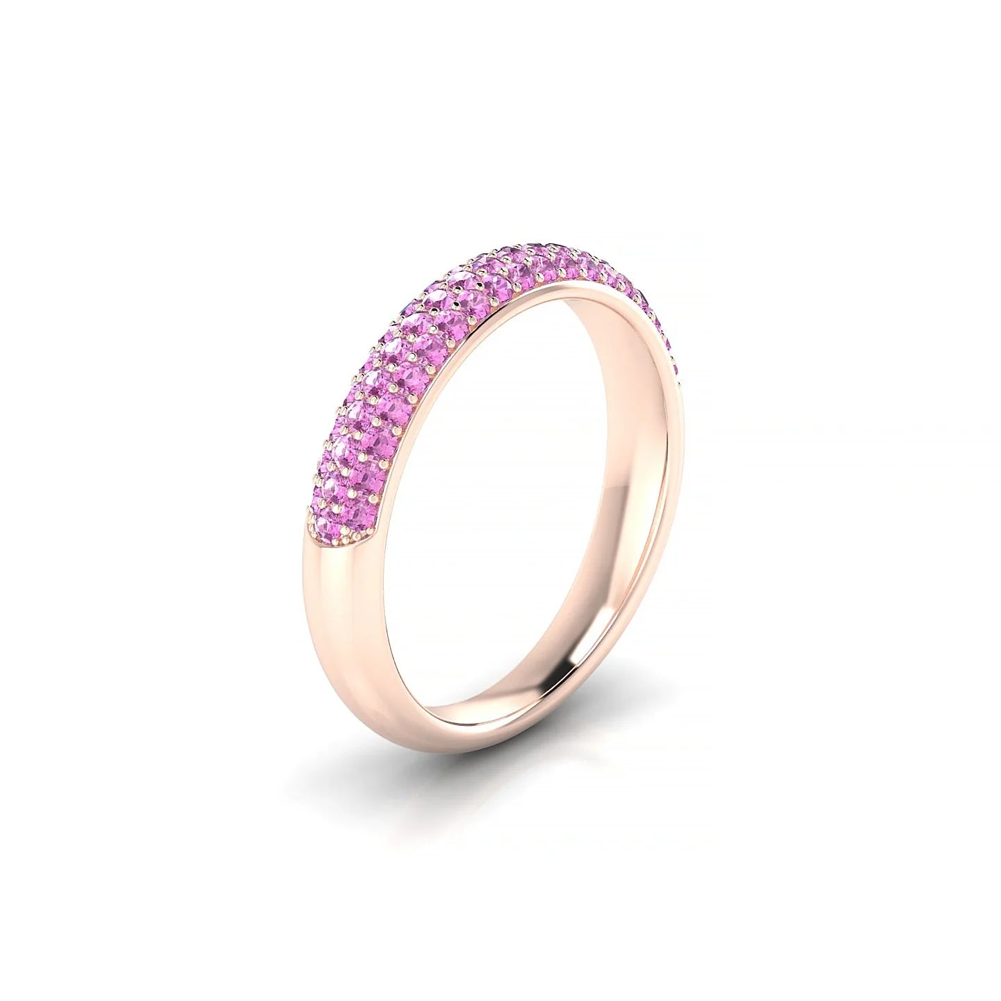 Dawn | 18k Rose Gold 1.3 mm Round Pink Sapphire Ring