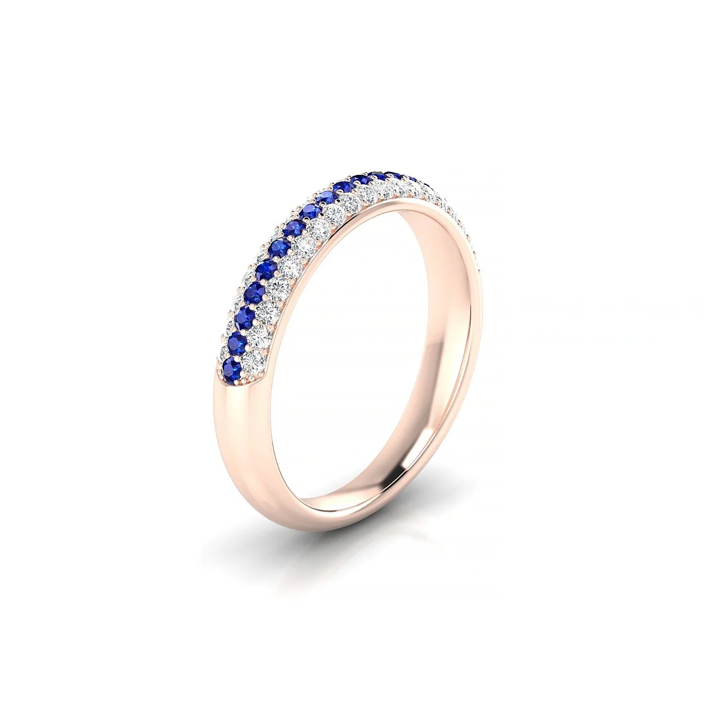 Dawn | 18k Rose Gold 1.3 mm Round Sapphire & Diamond Ring