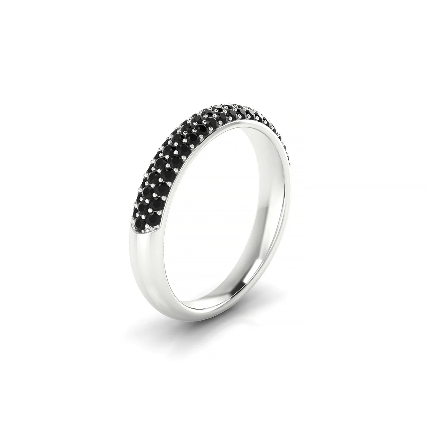Dawn | 18k White Gold 1.3 mm Round Black Diamond Ring