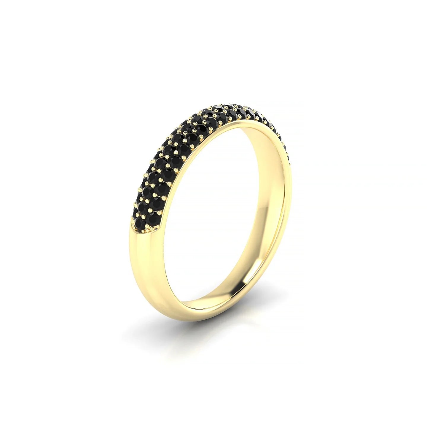 Dawn | 18k Yellow Gold 1.3 mm Round Black Diamond Ring