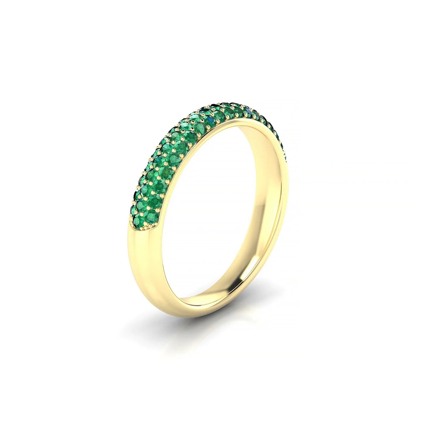 Dawn | 18k Yellow Gold 1.3 mm Round Emerald Ring