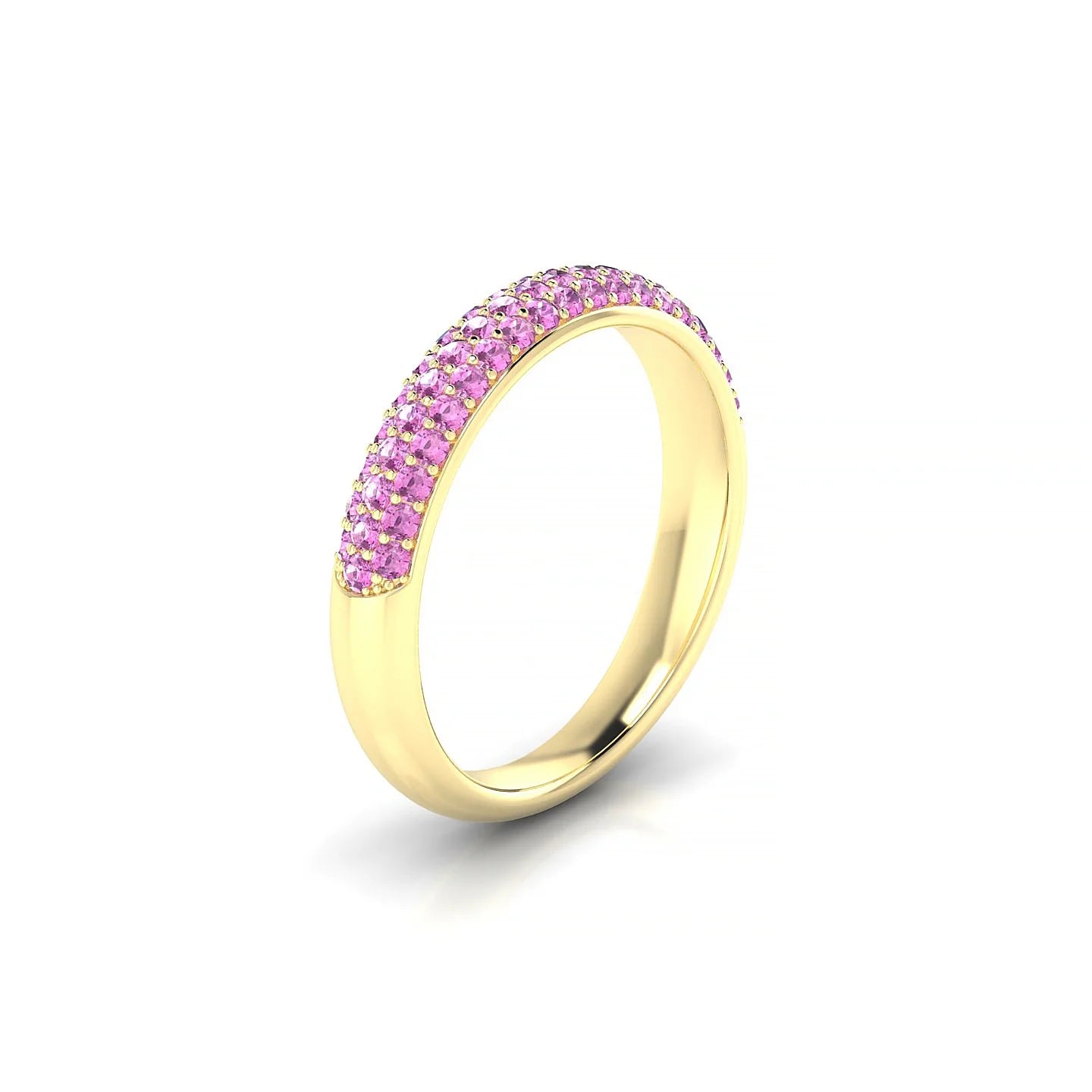 Dawn | 18k Yellow Gold 1.3 mm Round Pink Sapphire Ring