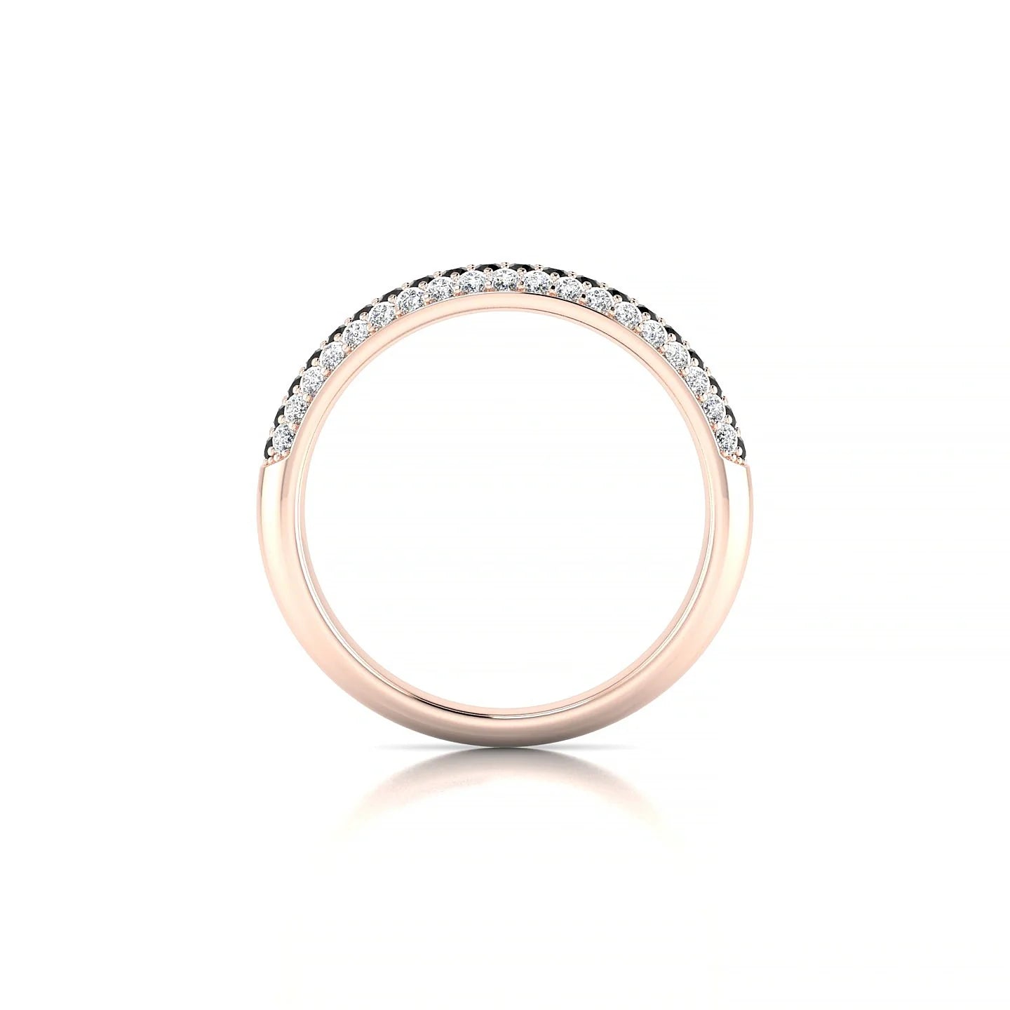 Dawn | 18k Rose Gold 1.3 mm Round Black Diamond & Diamond Ring