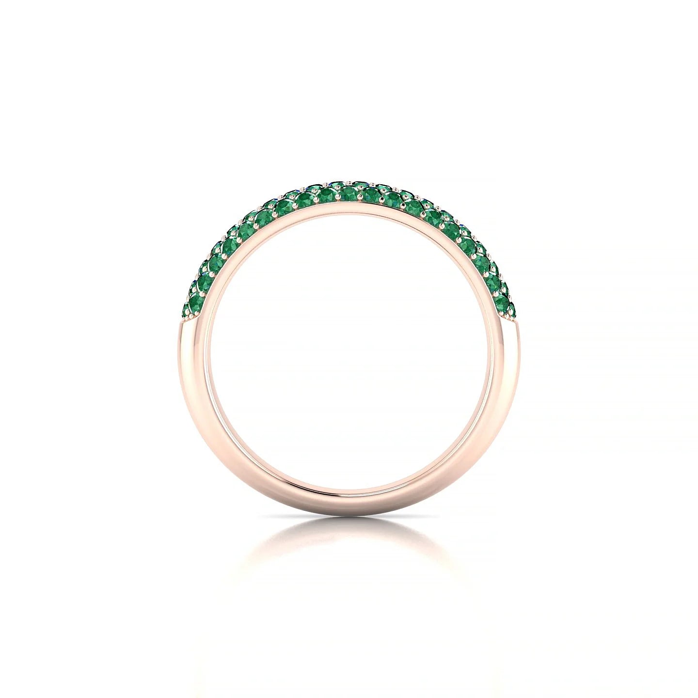 Dawn | 18k Rose Gold 1.3 mm Round Emerald Ring