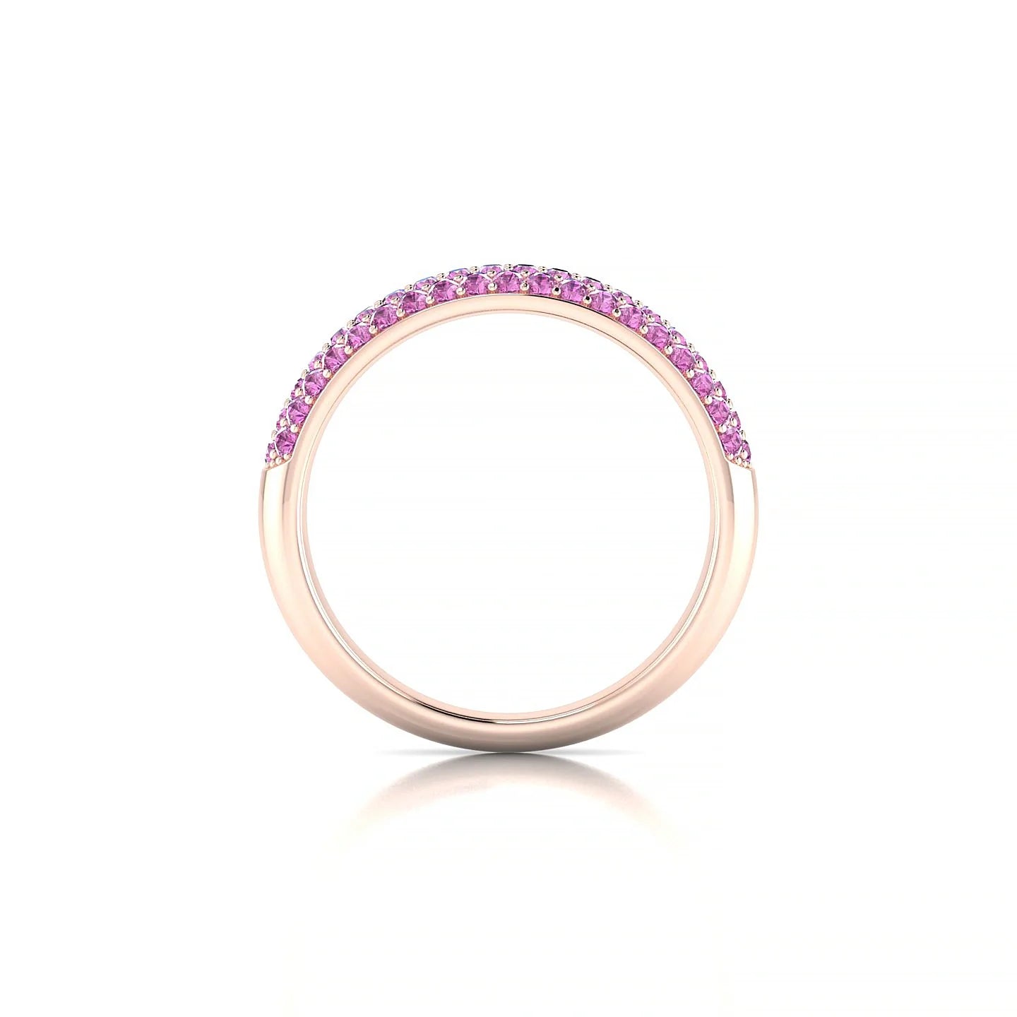 Dawn | 18k Rose Gold 1.3 mm Round Pink Sapphire Ring