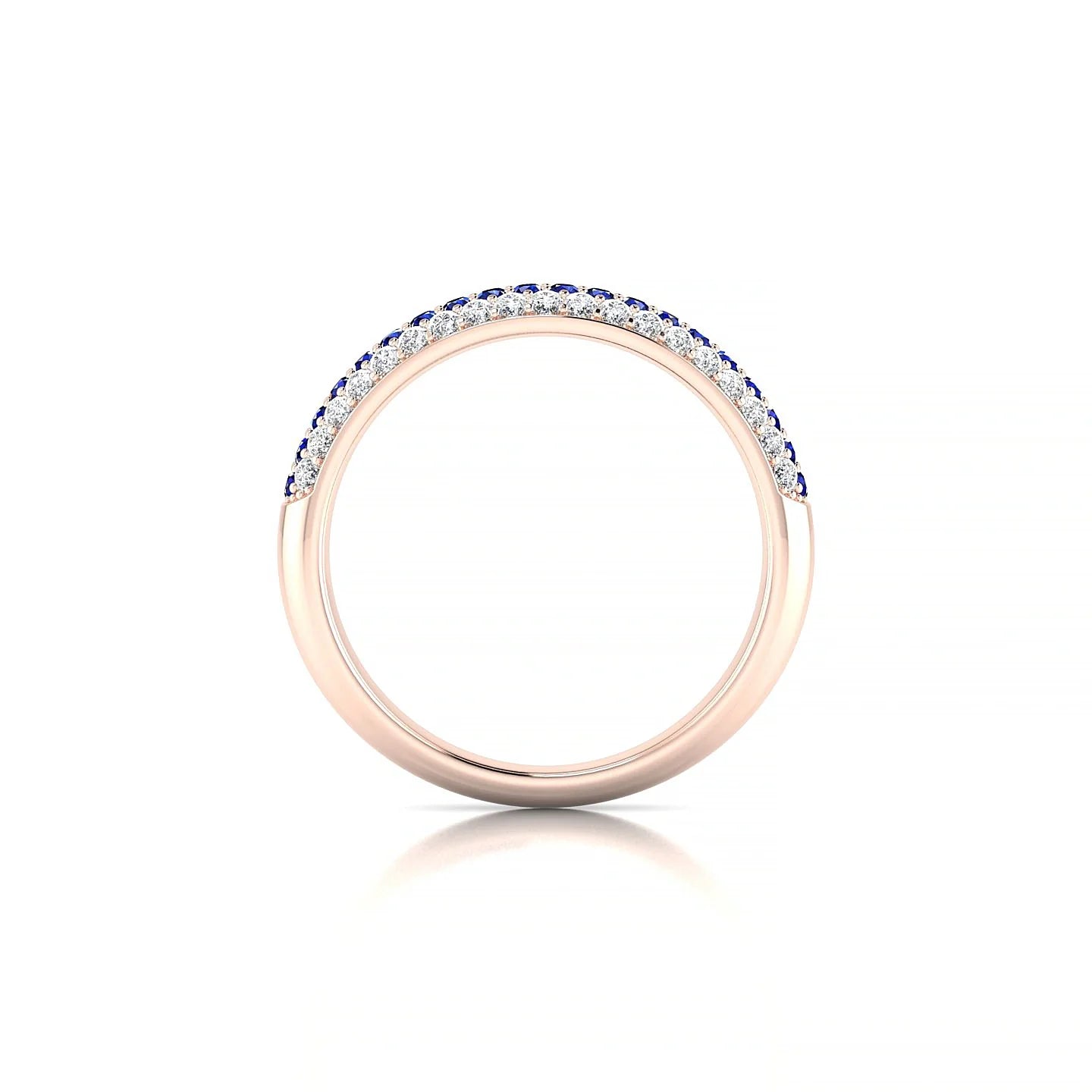 Dawn | 18k Rose Gold 1.3 mm Round Sapphire & Diamond Ring