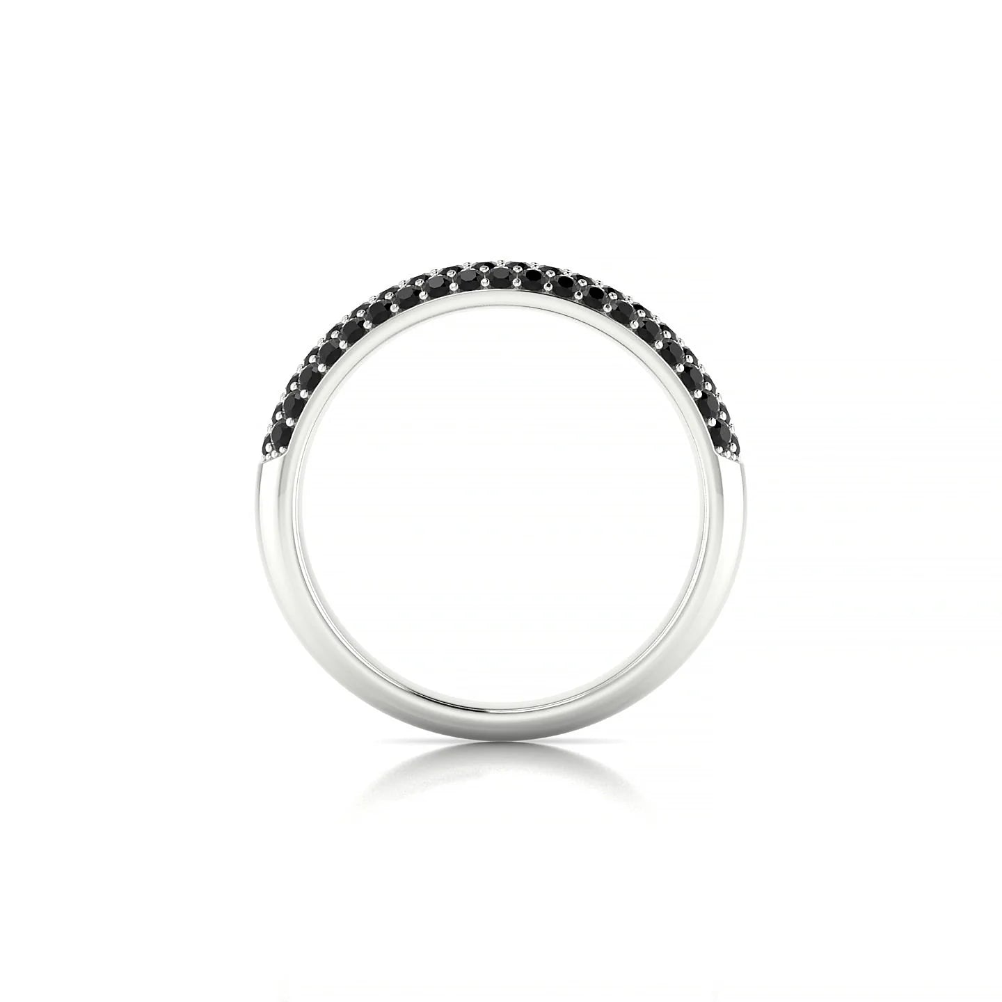 Dawn | 18k White Gold 1.3 mm Round Black Diamond Ring