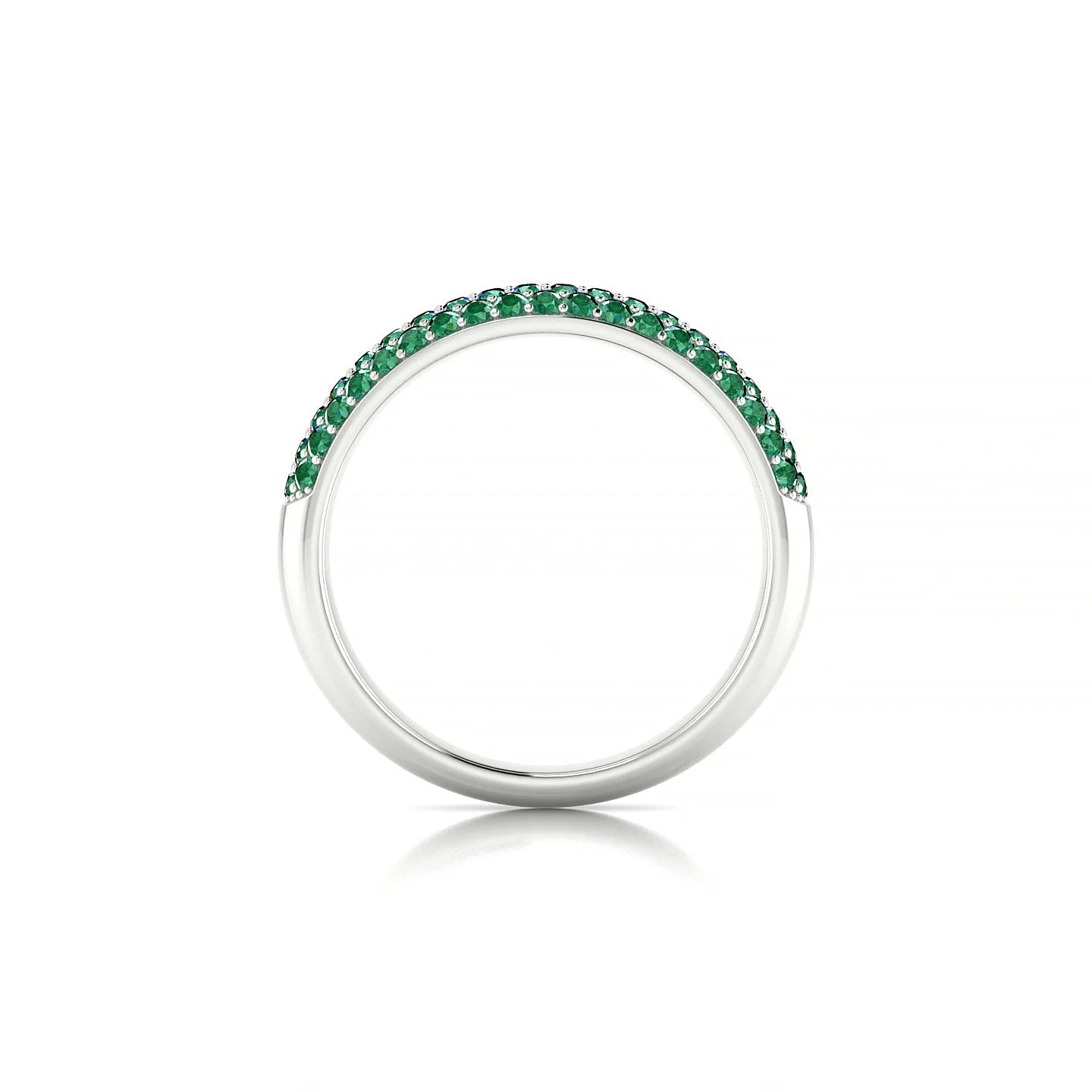 Dawn | 18k White Gold 1.3 mm Round Emerald Ring