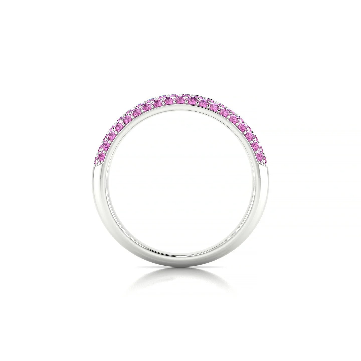Dawn | 18k White Gold 1.3 mm Round Pink Sapphire Ring