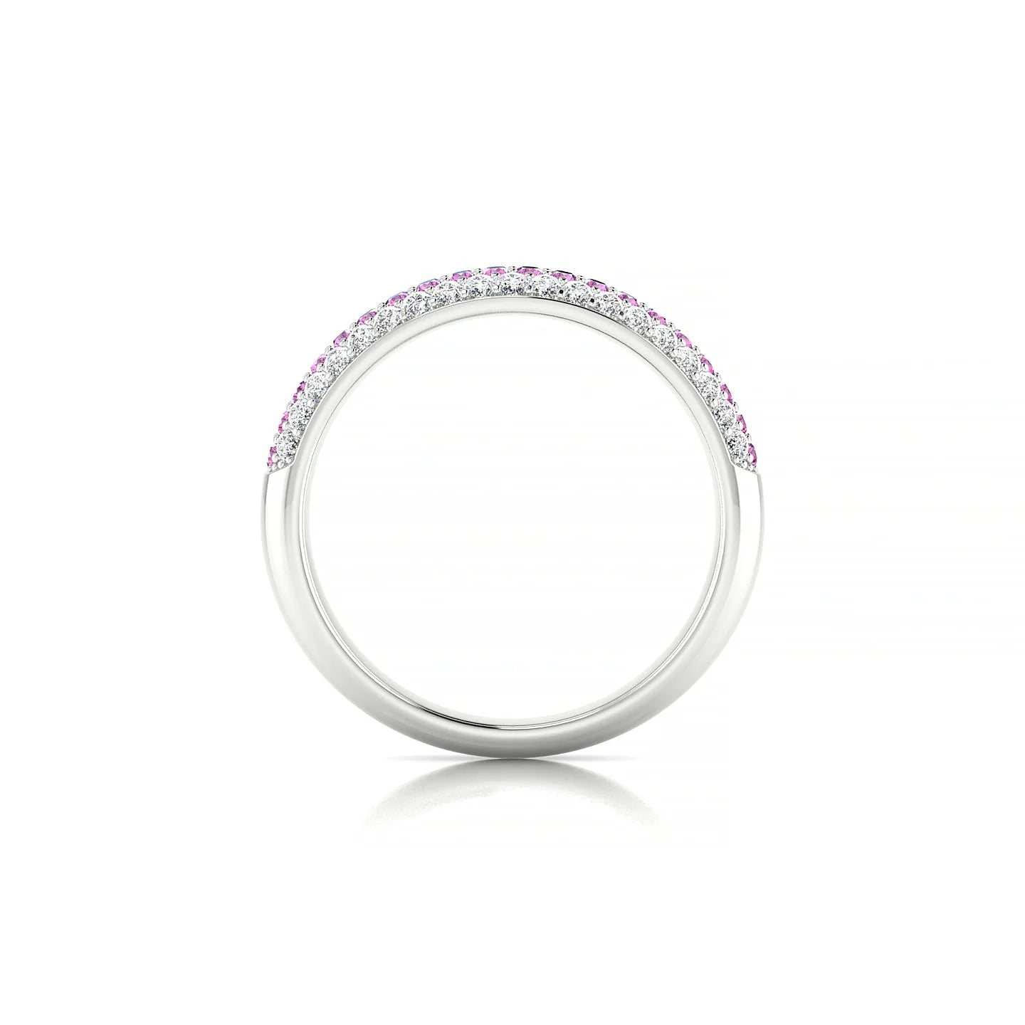 Dawn | 18k White Gold 1.3 mm Round Pink Sapphire & Diamond Ring
