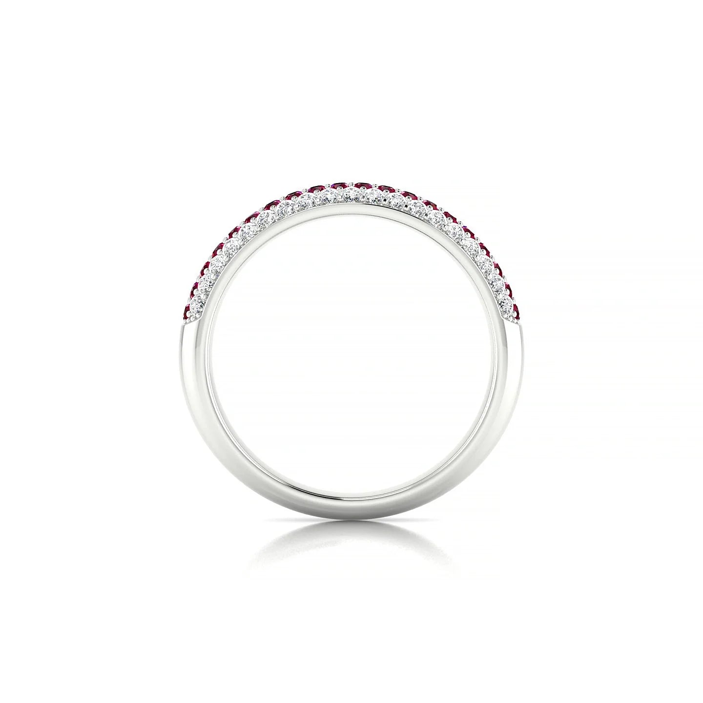 Dawn | 18k White Gold 1.3 mm Round Ruby & Diamond Ring