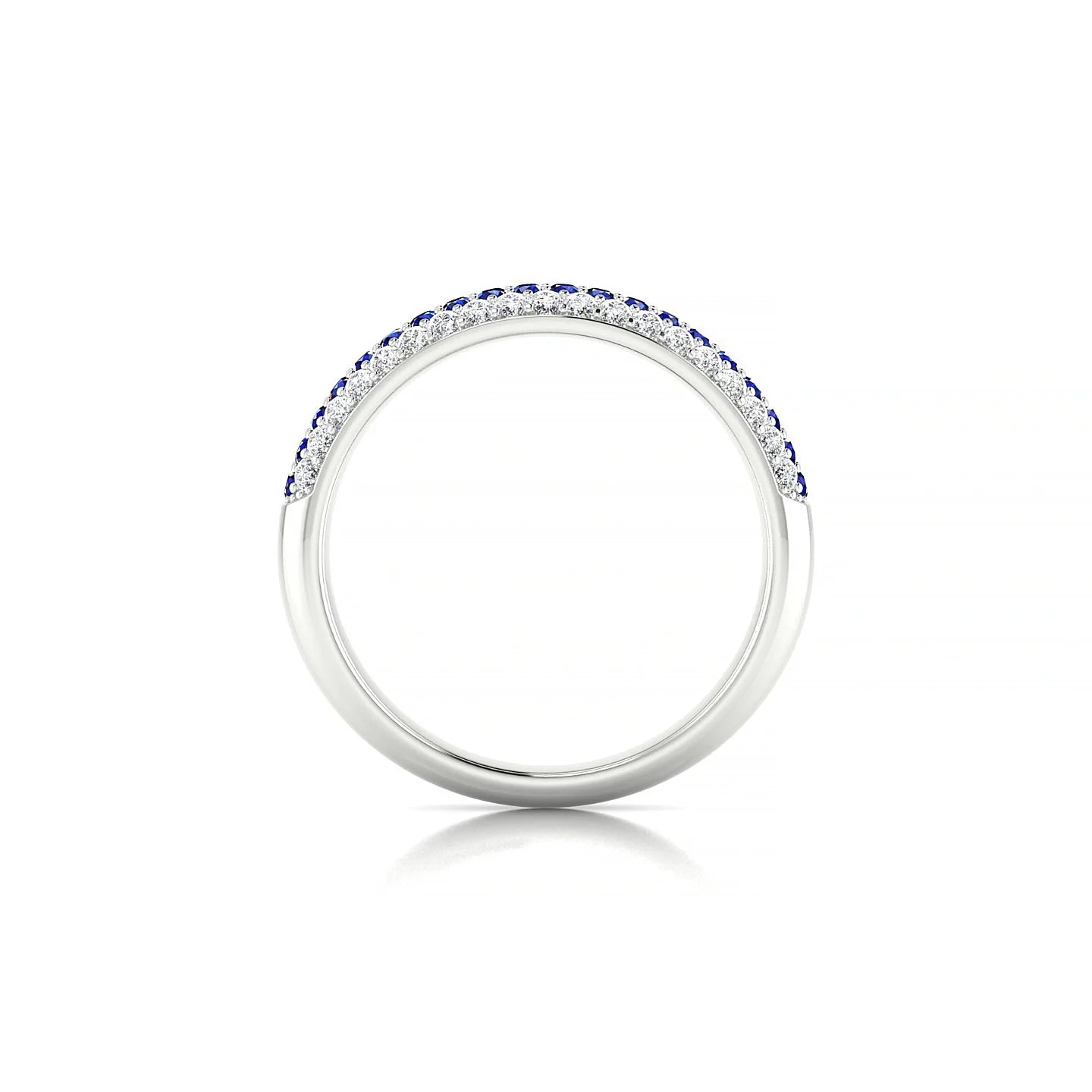 Dawn | 18k White Gold 1.3 mm Round Sapphire & Diamond Ring