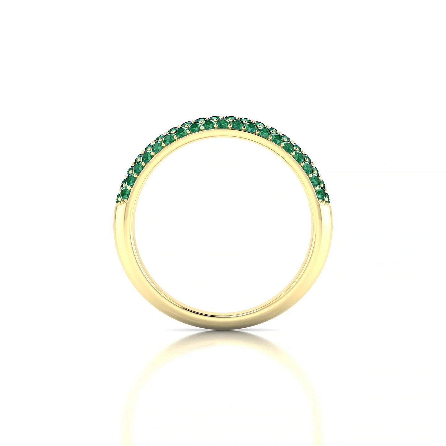 Dawn | 18k Yellow Gold 1.3 mm Round Emerald Ring