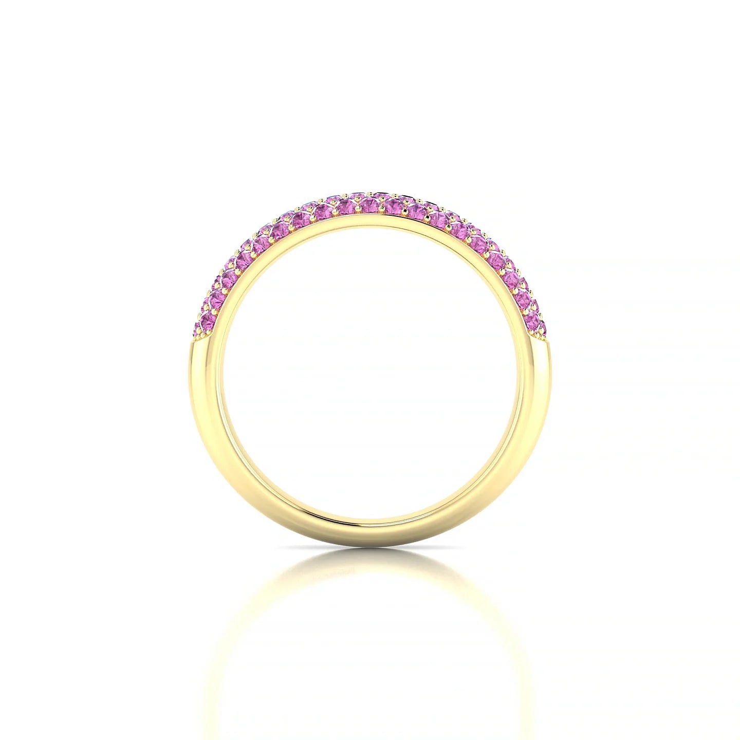 Dawn | 18k Yellow Gold 1.3 mm Round Pink Sapphire Ring