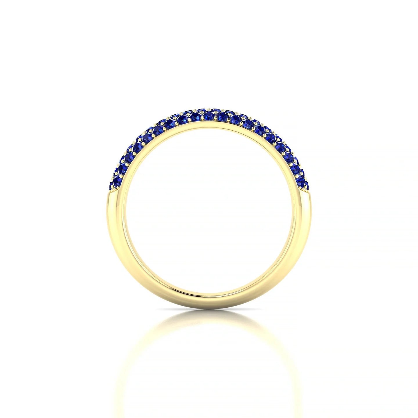 Dawn | 18k Yellow Gold 1.3 mm Round Sapphire Ring